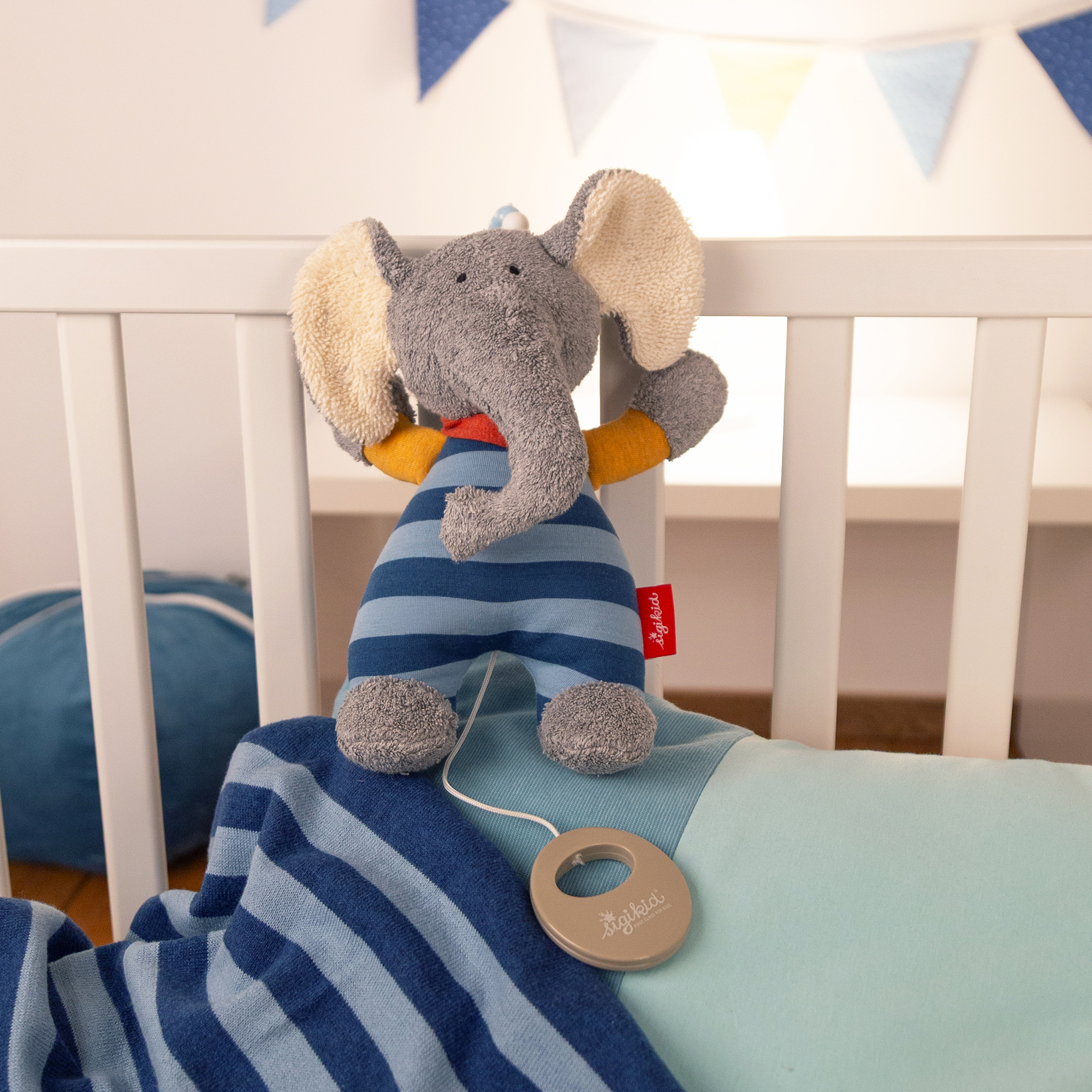 sigikid, Speelhorloge voor meisjes en jongens, olifant Lolo Lombardo, grijs/ bont, 48800 sigikid, Speelhorloge voor meisjes en jongens, olifant Lolo Lombardo, grijs/ bont, 48800