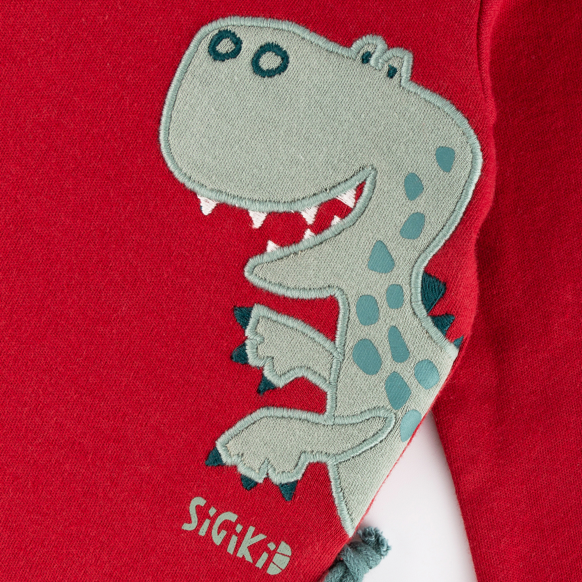 Red baby long sleeve dino T-Rex