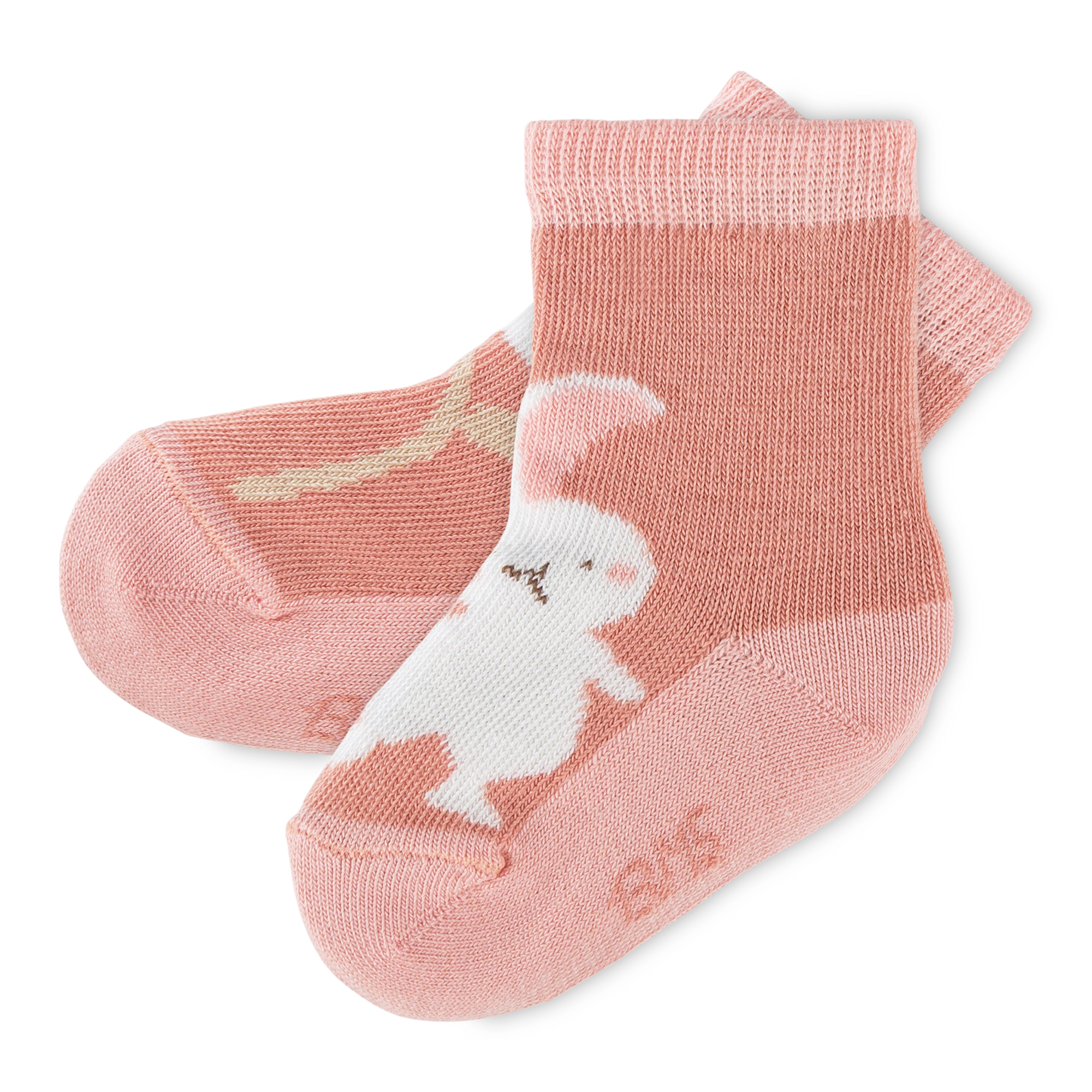 Newborn baby socks, 3-pair-set, pink