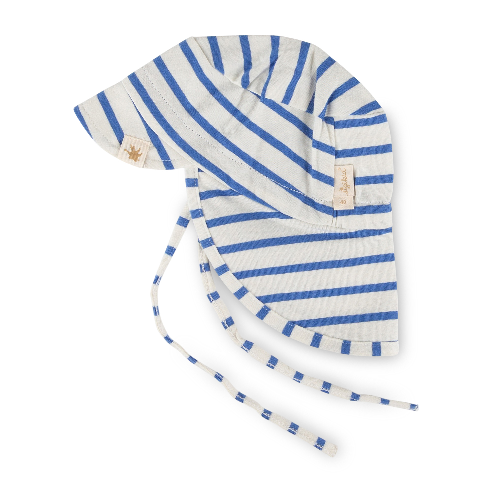 Peaked neck-flap baby sun hat Tiger & Lion, striped