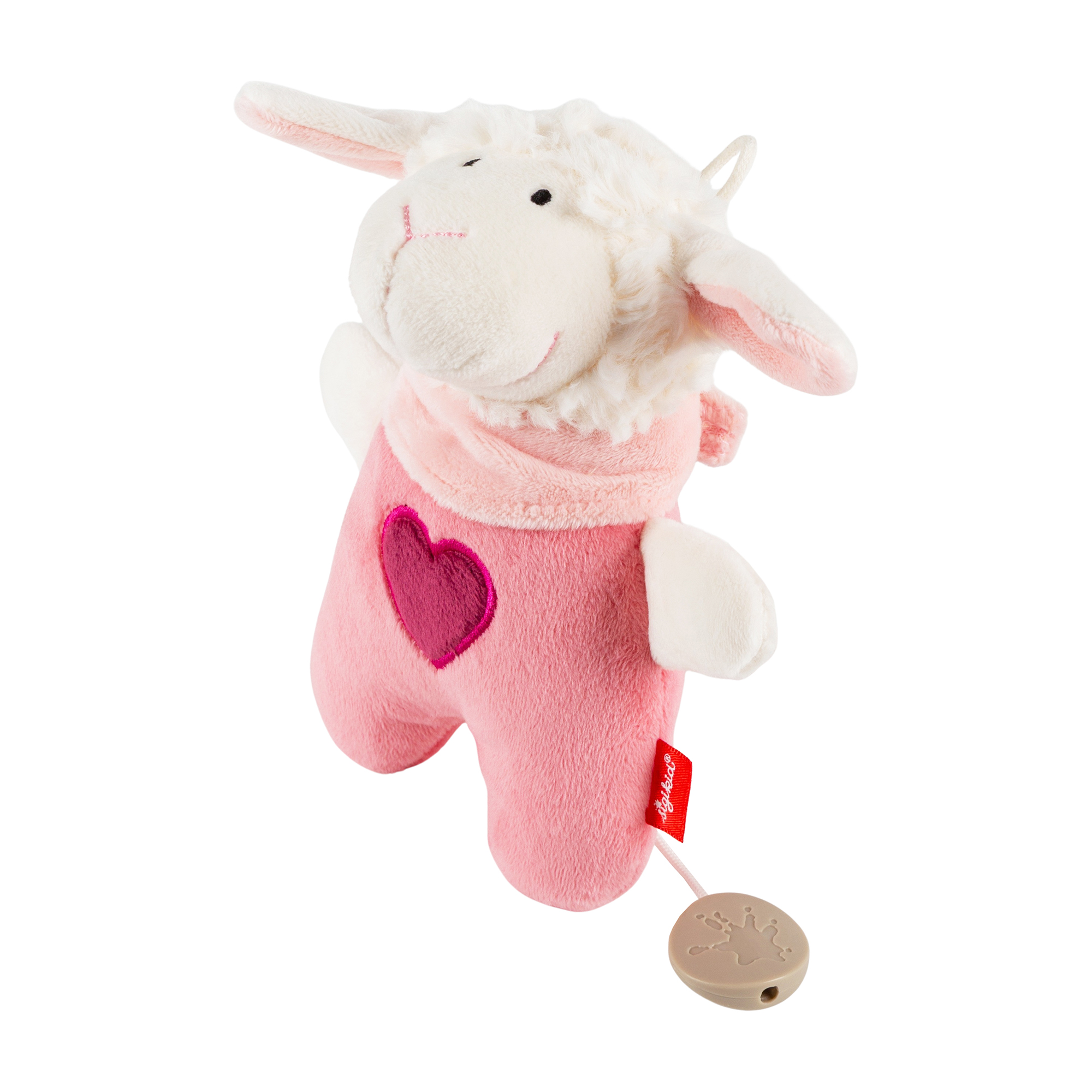 Musical baby plush toy sheep, pink