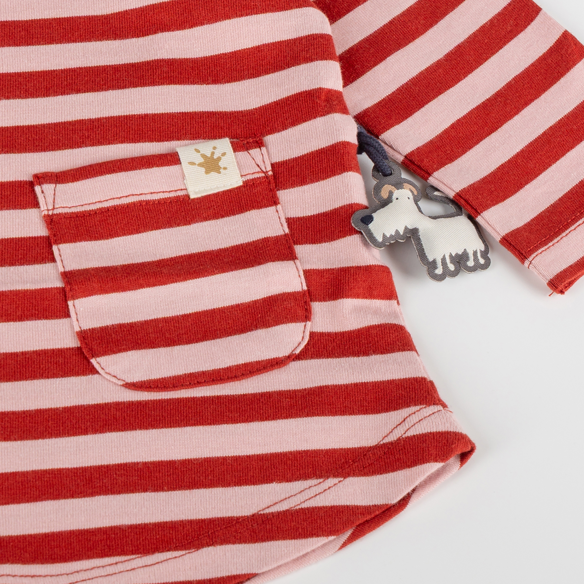 Baby long sleeve tunic Tee cat, with pocket