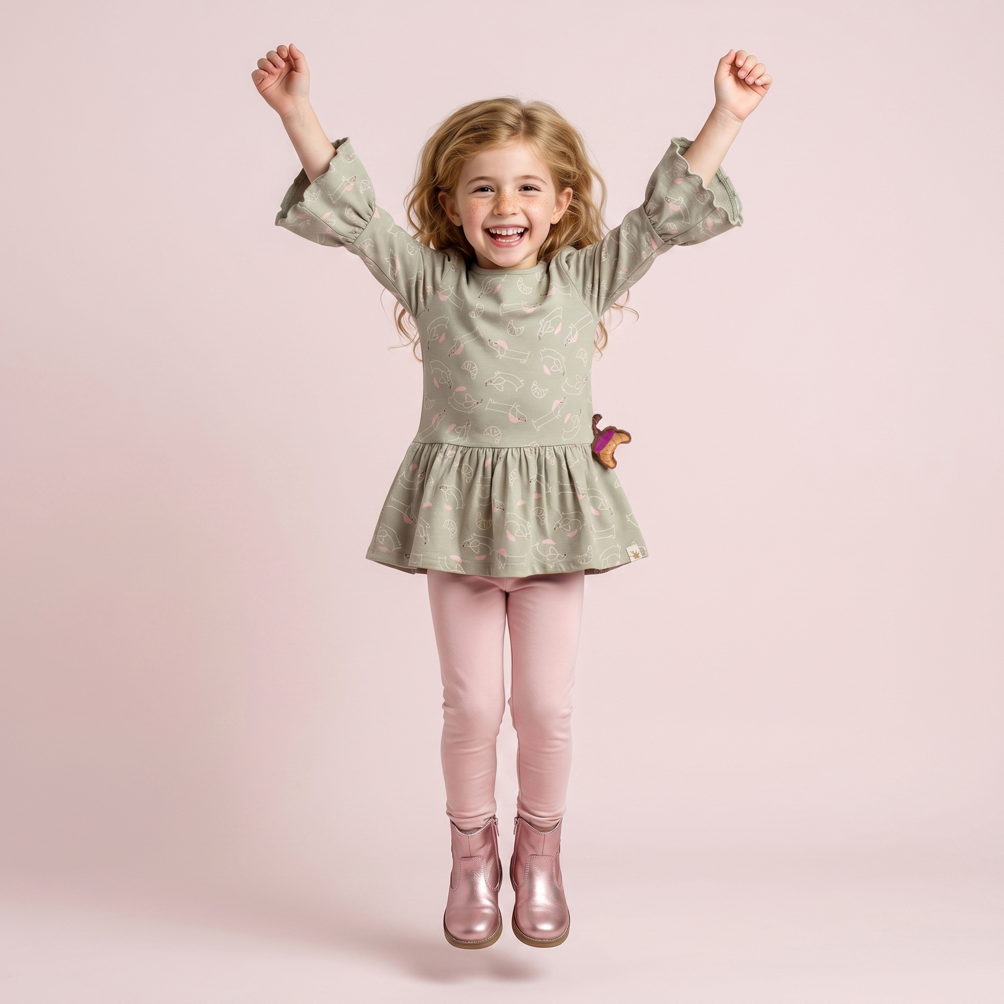 Kinder Longshirt Tunika mit Volants, Petit Croissant