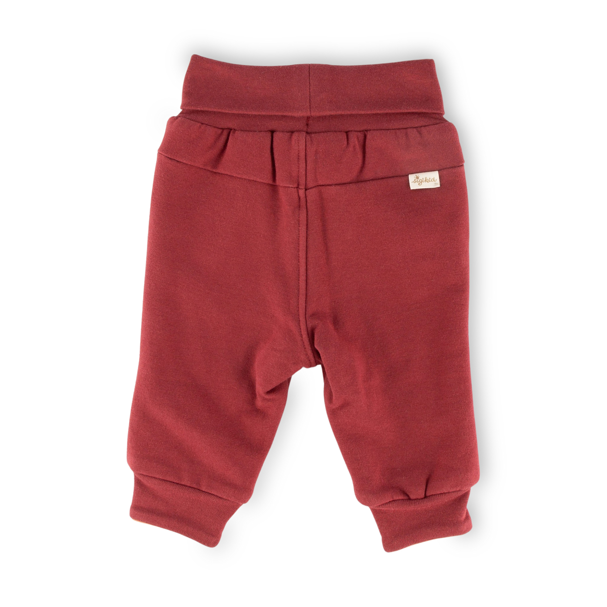 Reversible baby soft pants, dark red/caramel brown