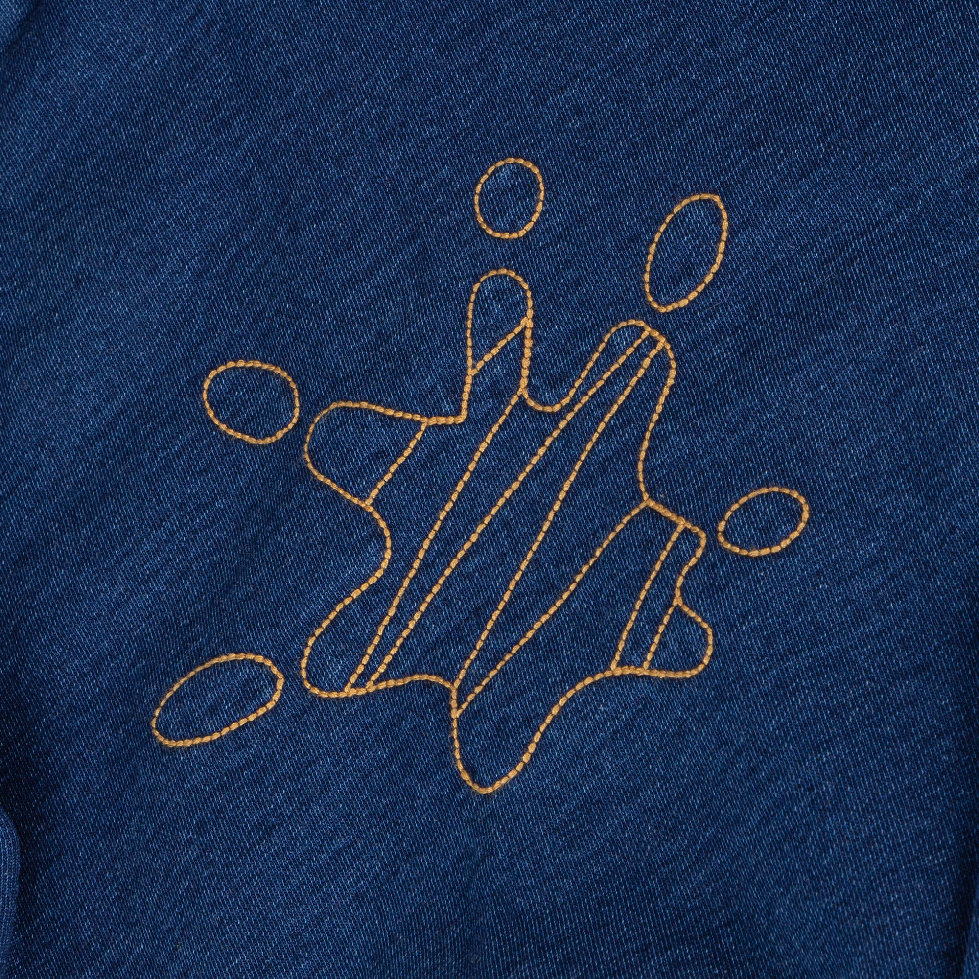 Kinder Kapuzen Sweatjacke Denim Optik Klecks, dunkelblau