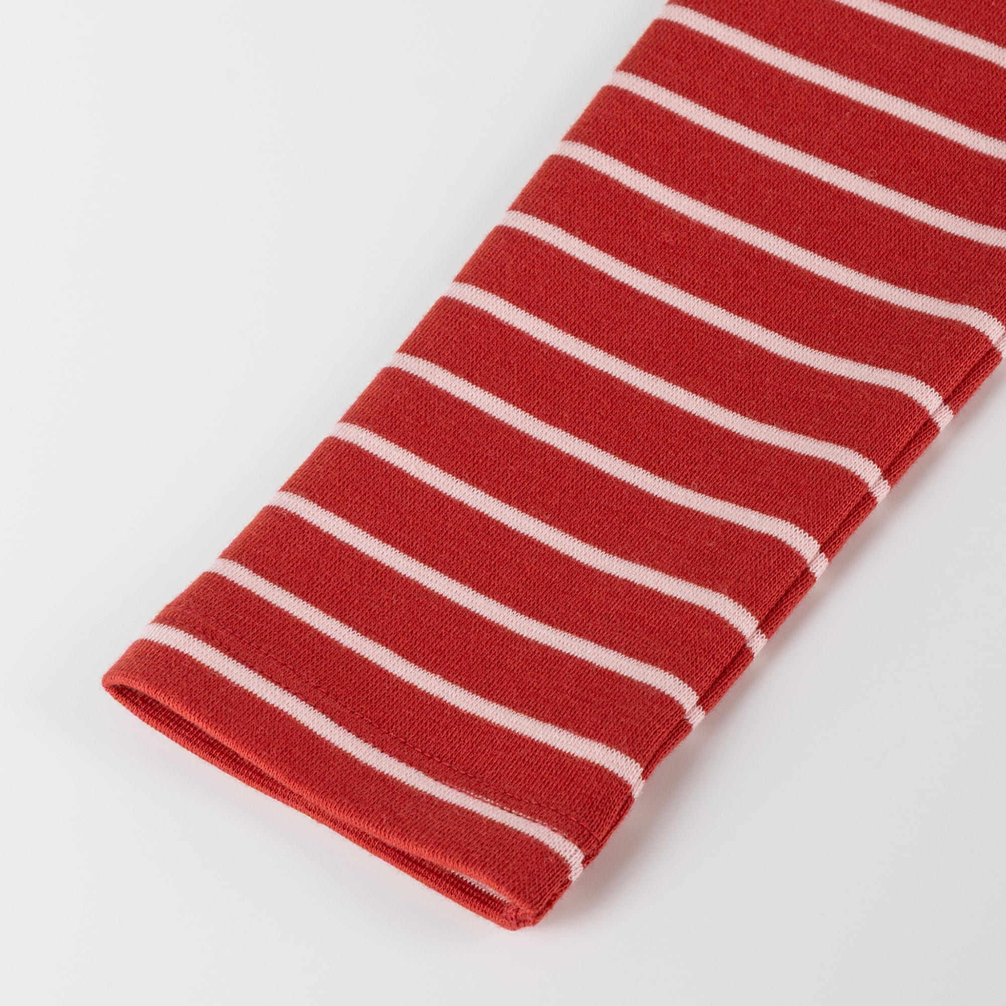Children's rib knit leggings,red/pastel pink striped