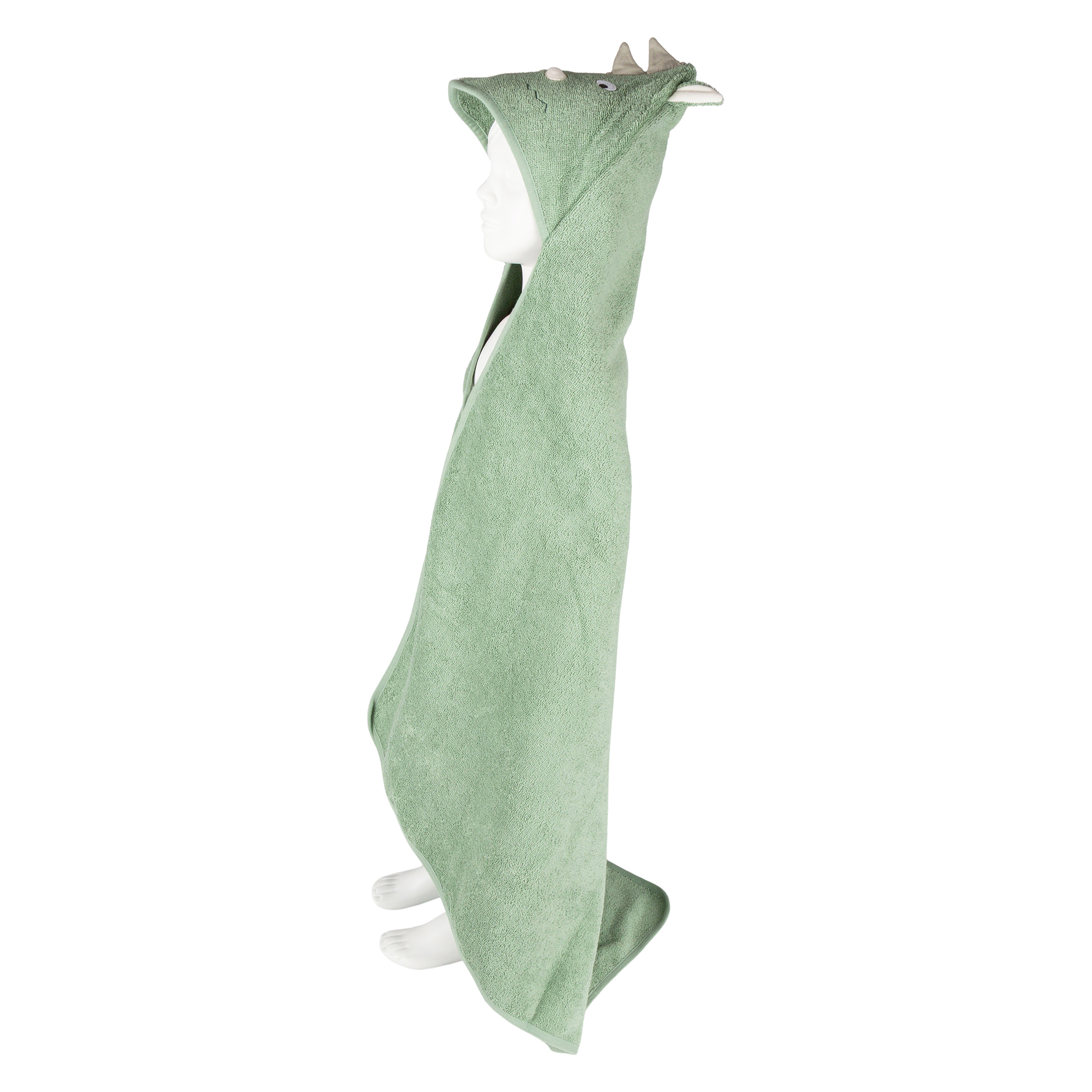Children's bath towel dino hood, personalised