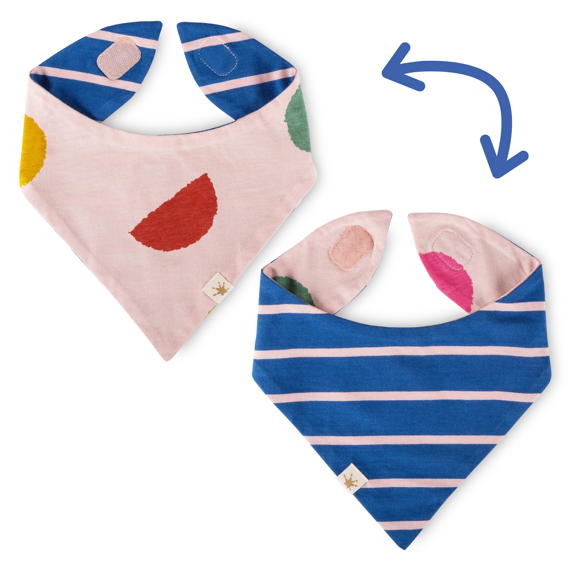 Baby Wendehalstuch, rosa oder geringelt
