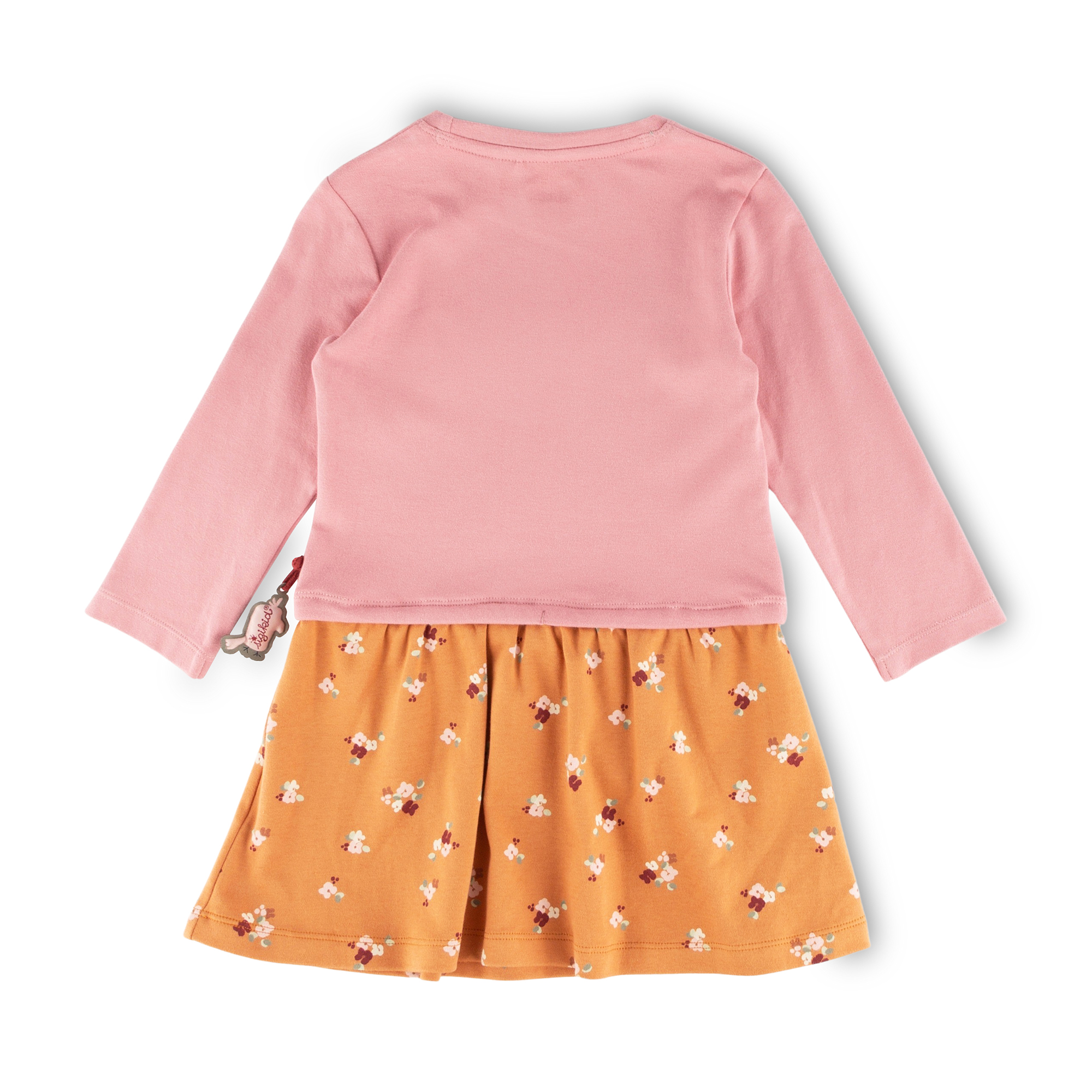 Kinder Kleid mit Blümchen Print, Oberteil rosa