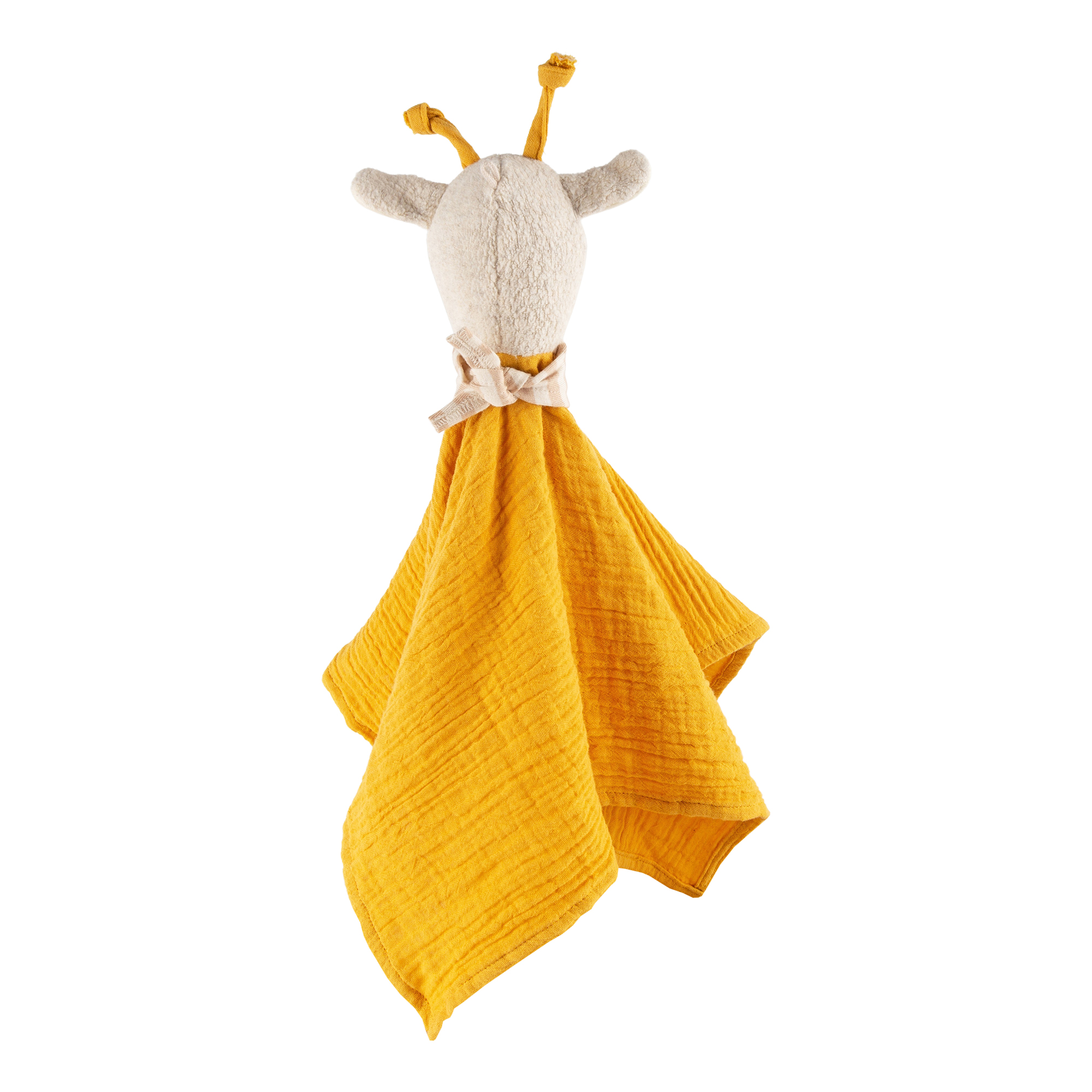 Muslin baby comforter giraffe, yellow