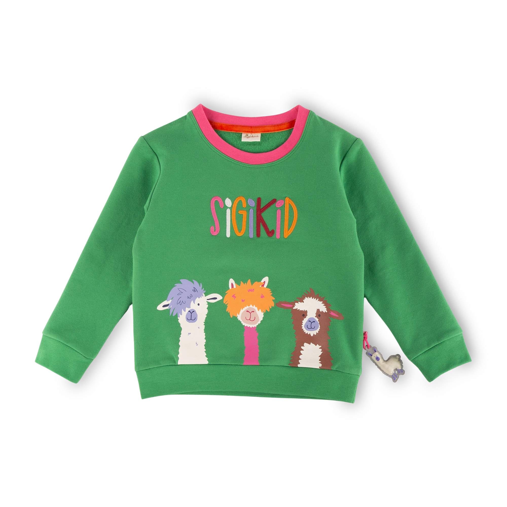 Kinder Sweatshirt Crazy Lama, grün