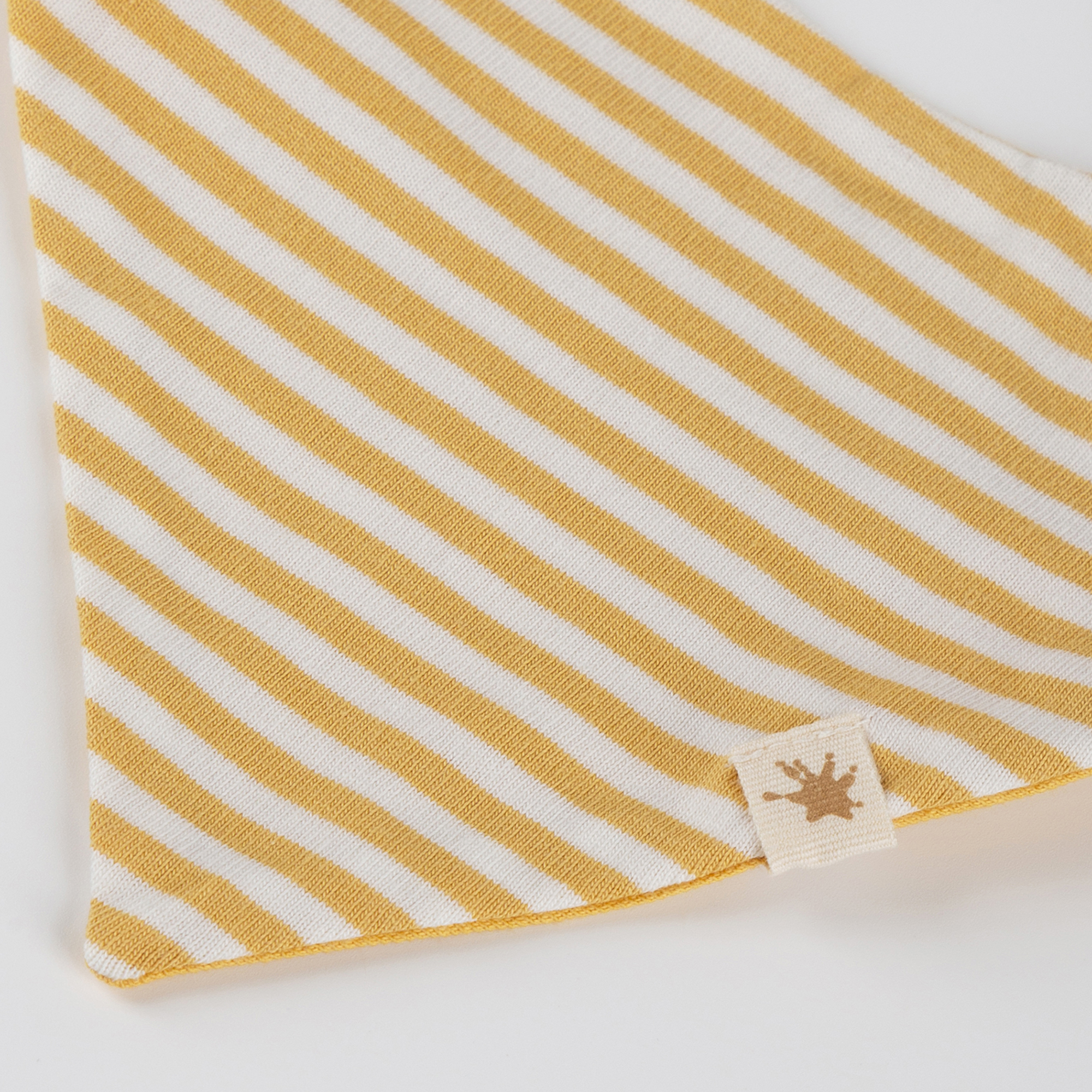 Newborn baby bandana bib, reversible, yellow