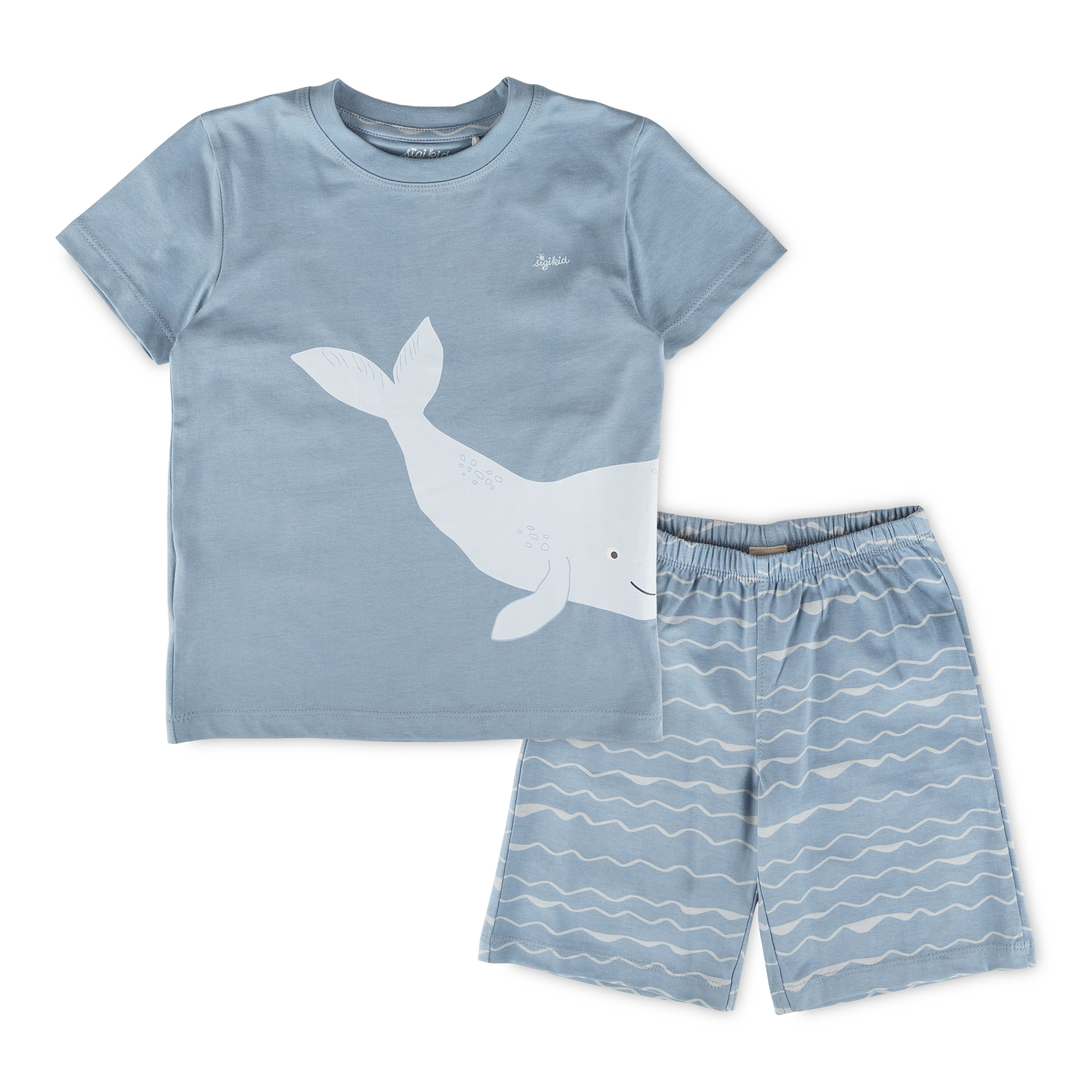 Children's shorty pyjamas whale, light blue