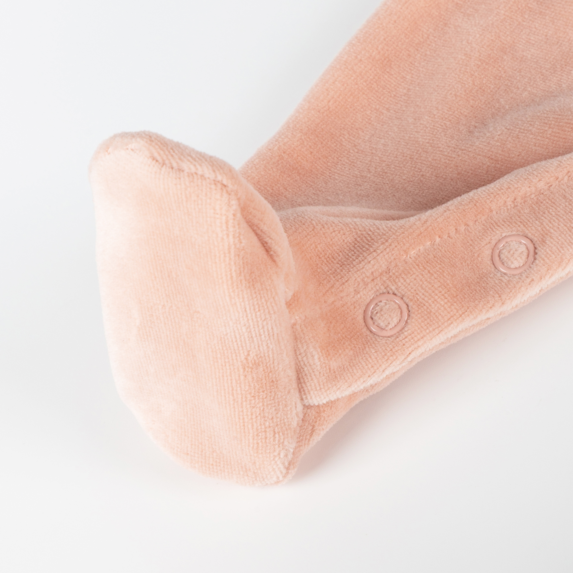 Newborn baby velour romper mouse, pink