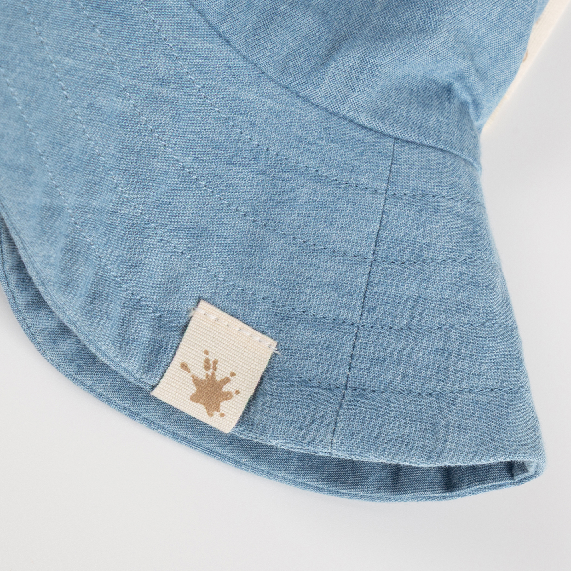 Brimmed children's chambray sun hat, Savanne