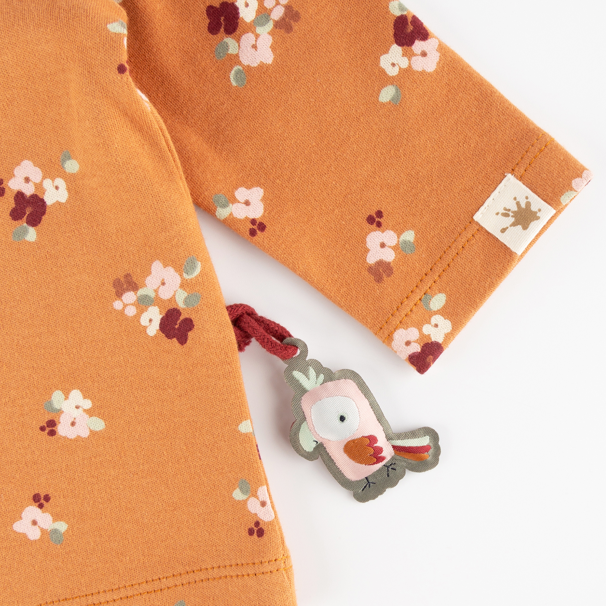 Baby long sleeve Tee flowers, caramel brown