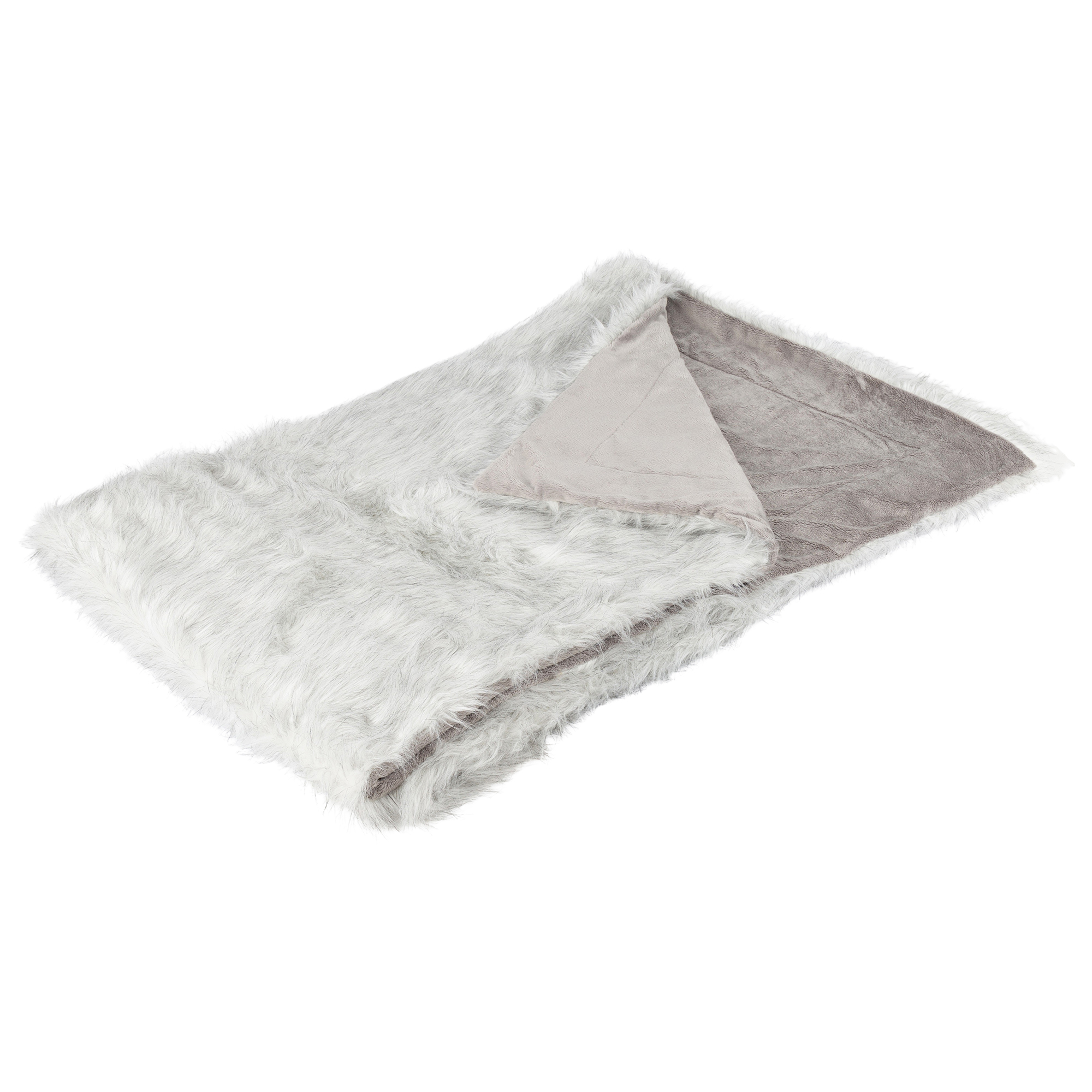 Plush throw blanket silver grey, velour backing, Beasts Plush throw blanket silver grey, velour backing, Beasts