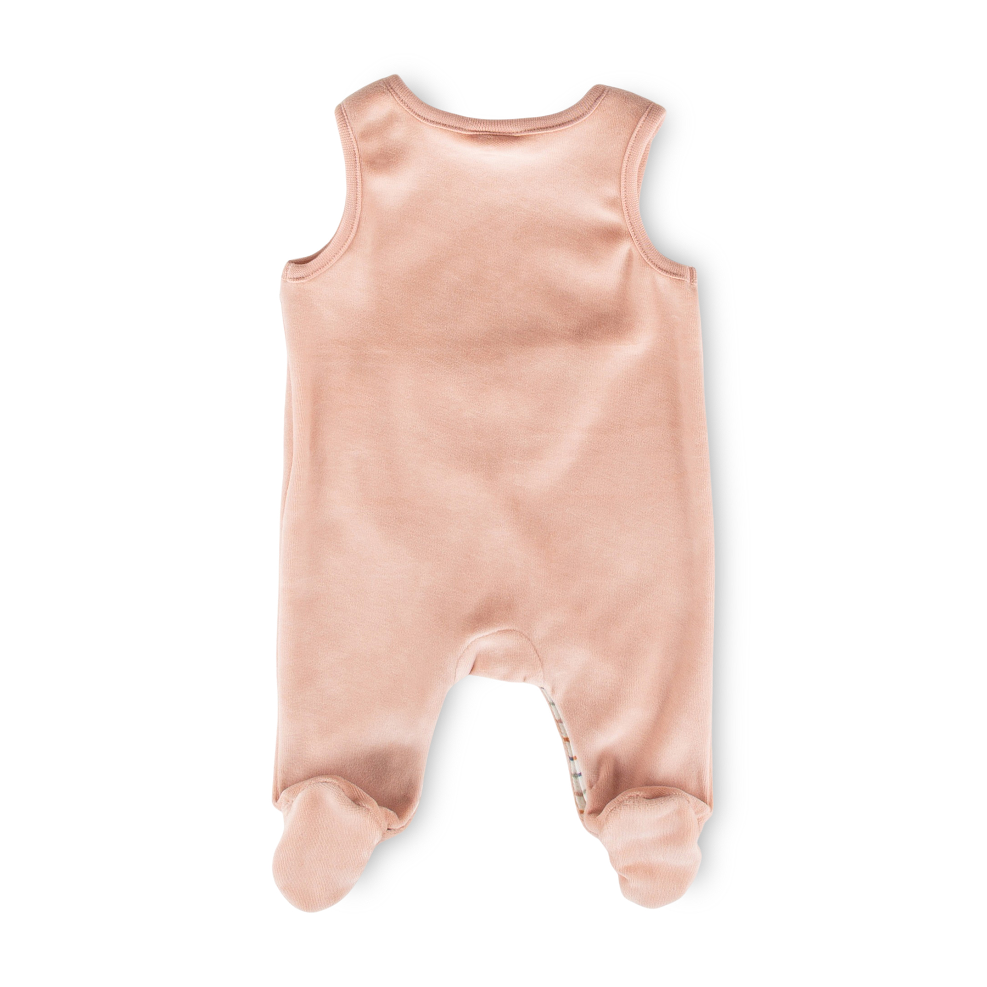 Newborn baby velour romper mouse, pink