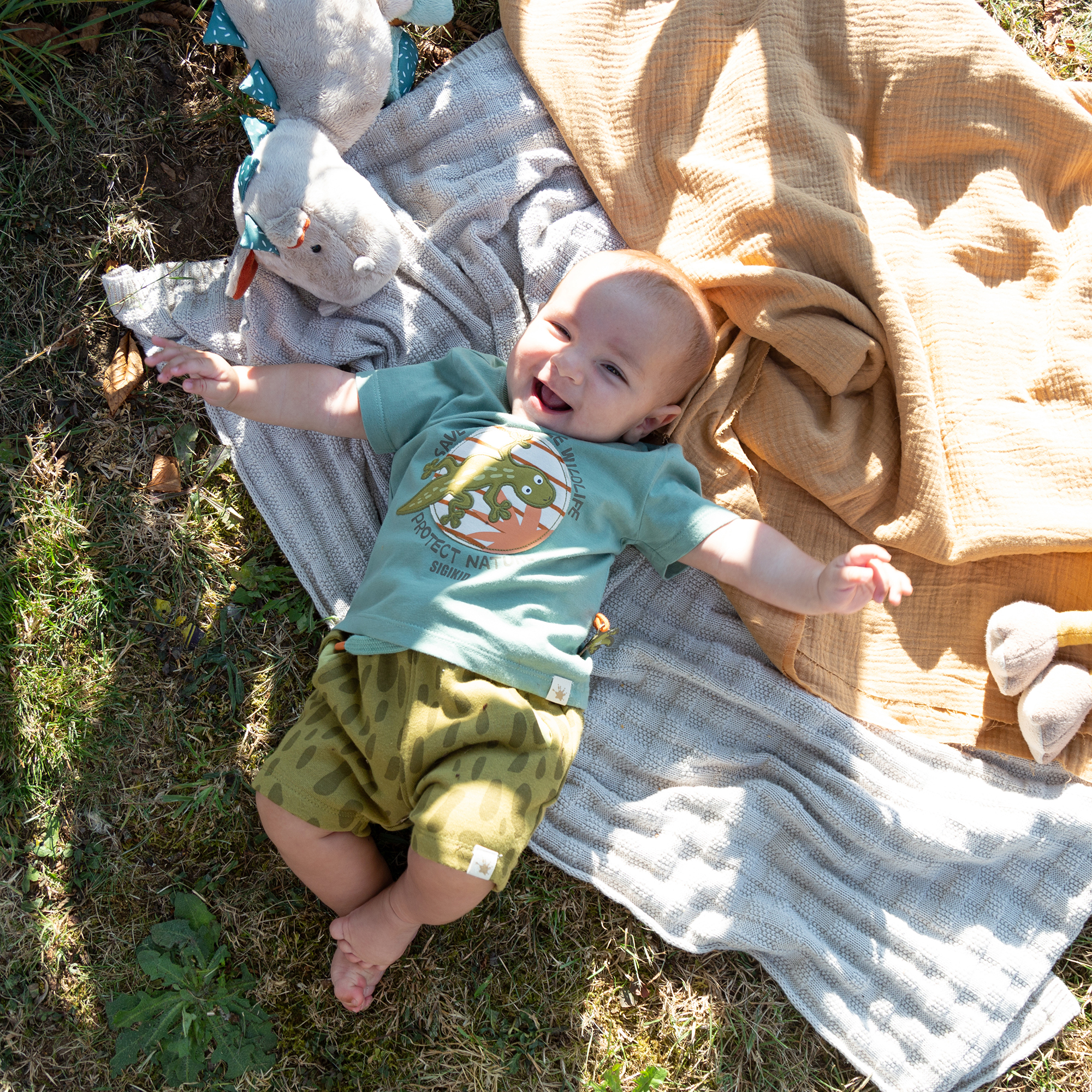 Baby T-shirt soft green, Jungle