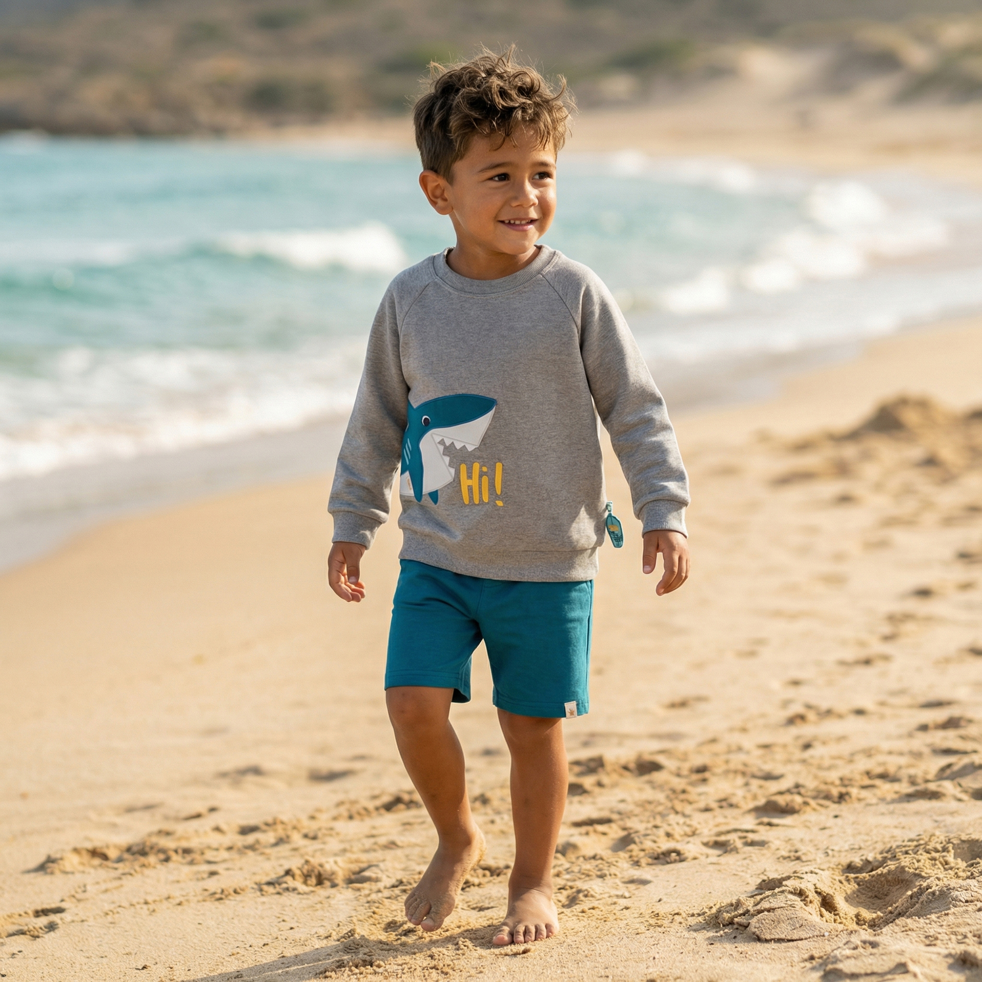 Kinder Bermuda mit Taschen, blaugrün