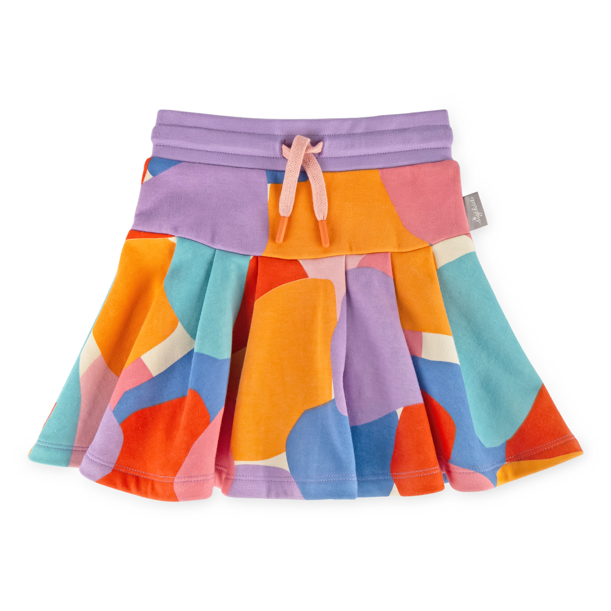 Girls' pleated sweat skirt, multicoloured Girls' pleated sweat skirt, multicoloured