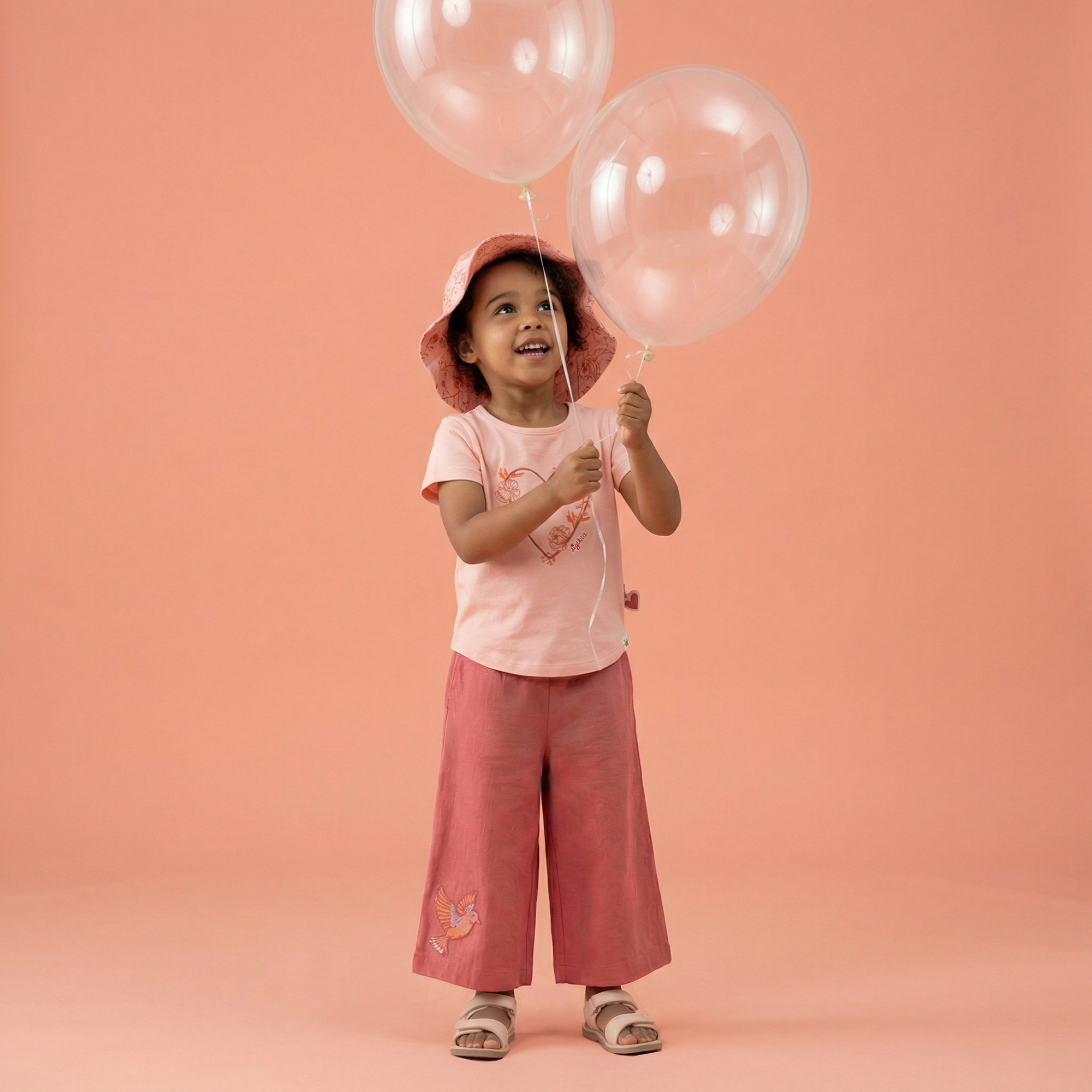 Children's T-shirt flower heart, Spring Birds