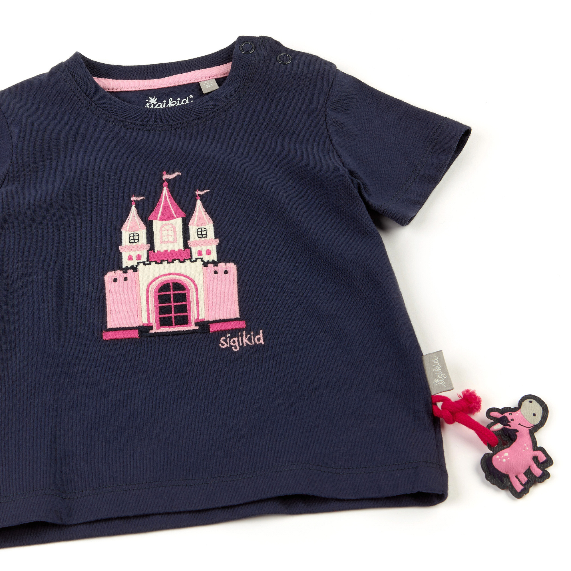 Baby girl T-shirt castle, navy