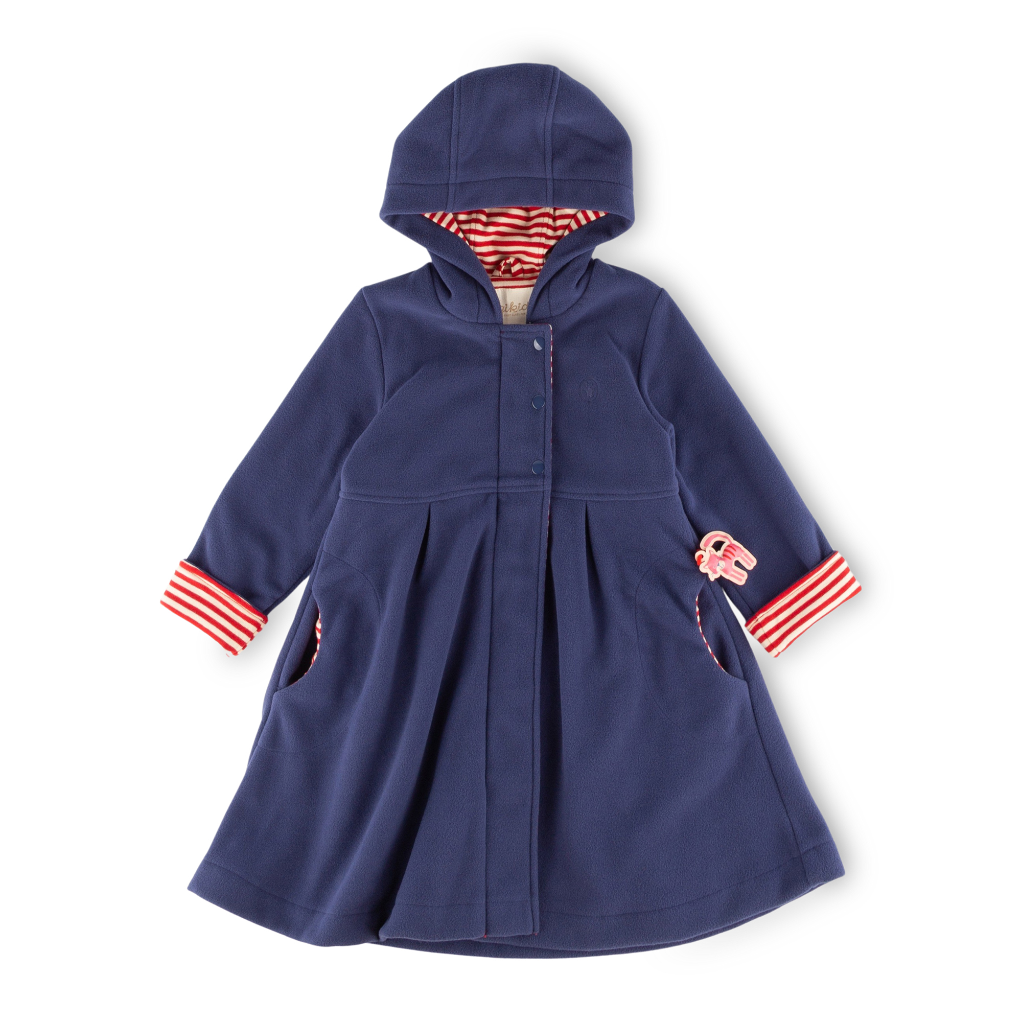 Lined hooded children's fleece dress coat, Wild Cat