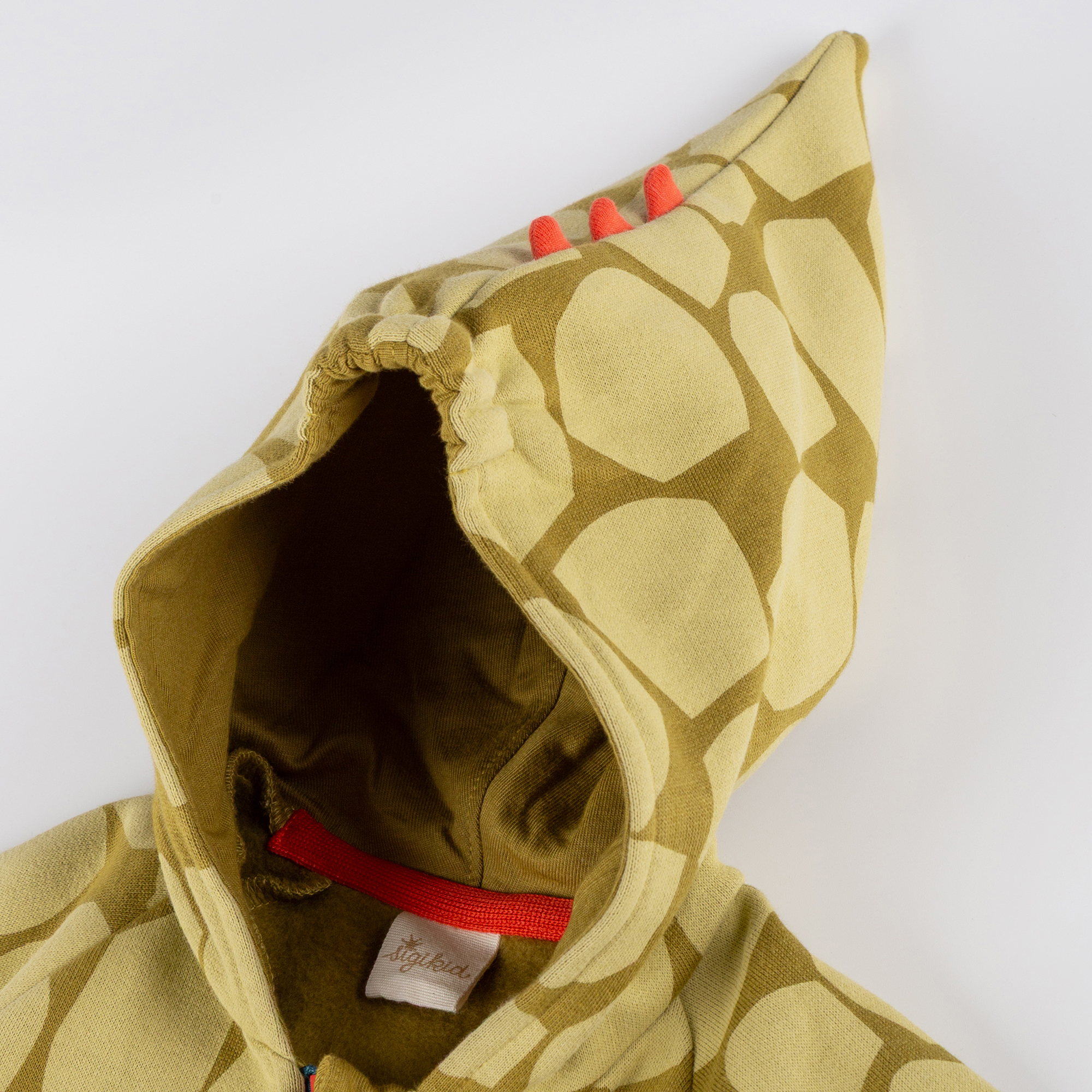 Baby pixie hood sweat jacket khaki, Dino Fun