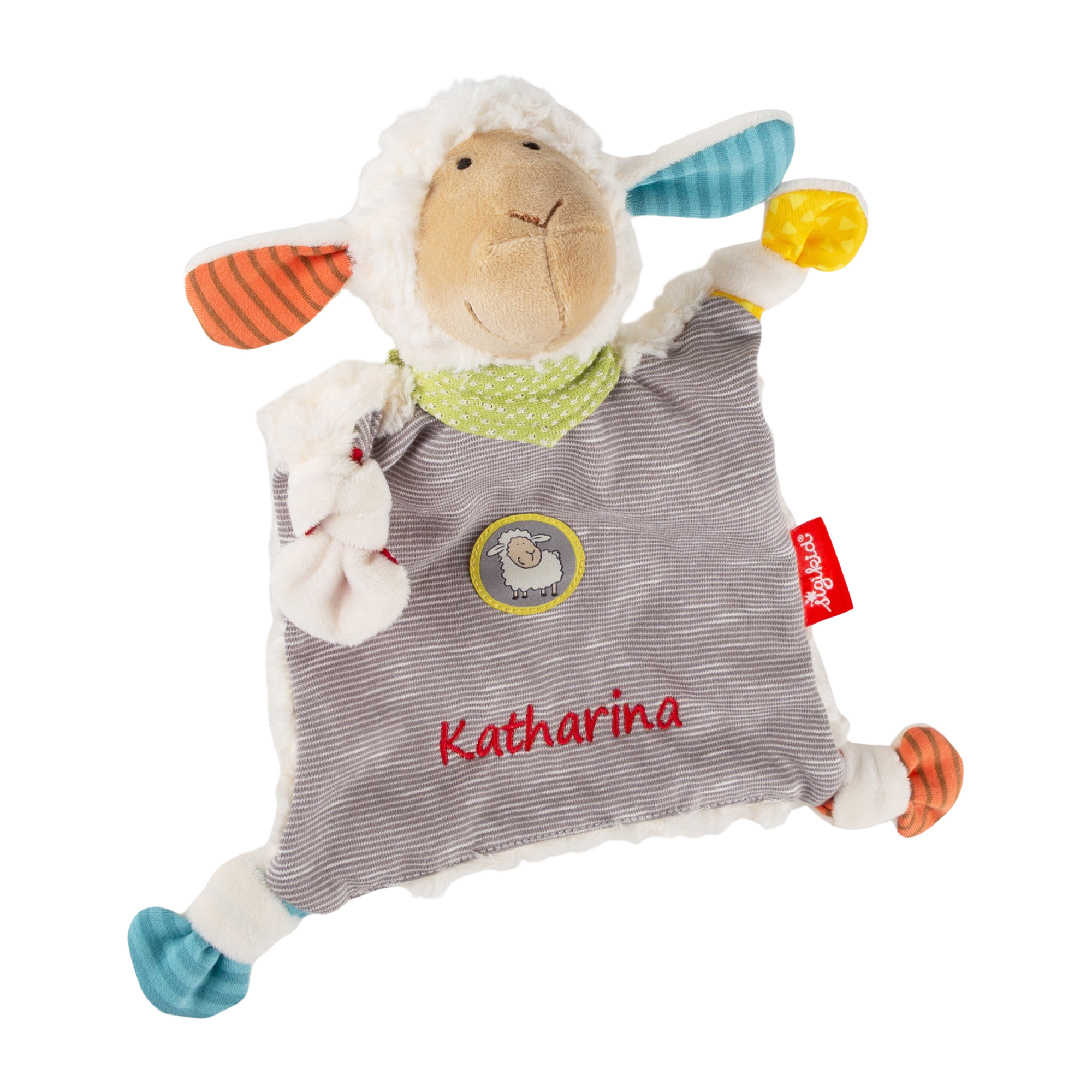 Baby comforter sheep, name embroidery