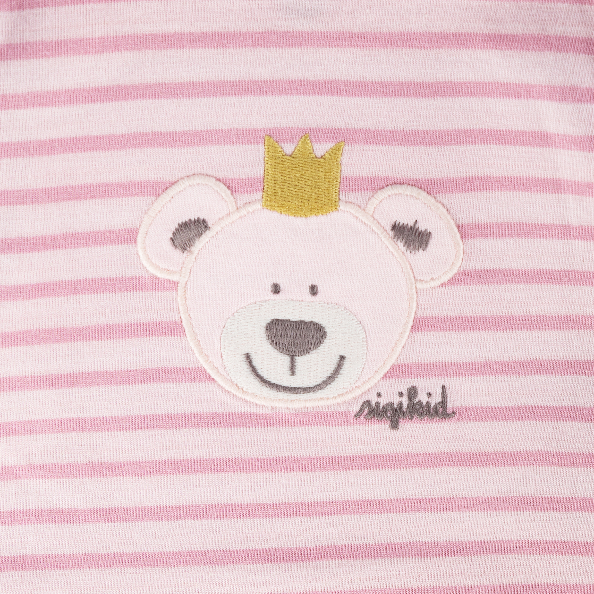 Newborn baby long sleeve Tee teddy bear prince, pink striped