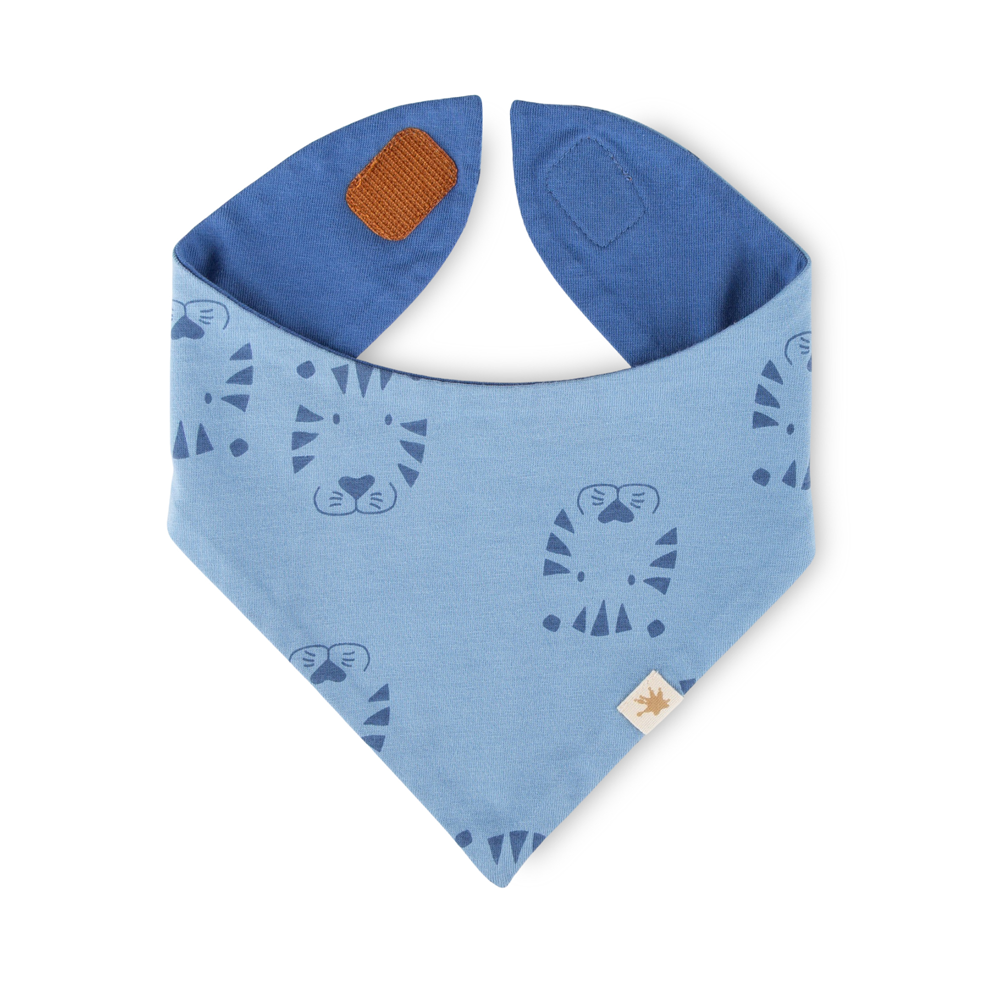 Baby Wendehalstuch Tiger & Löwe, blau