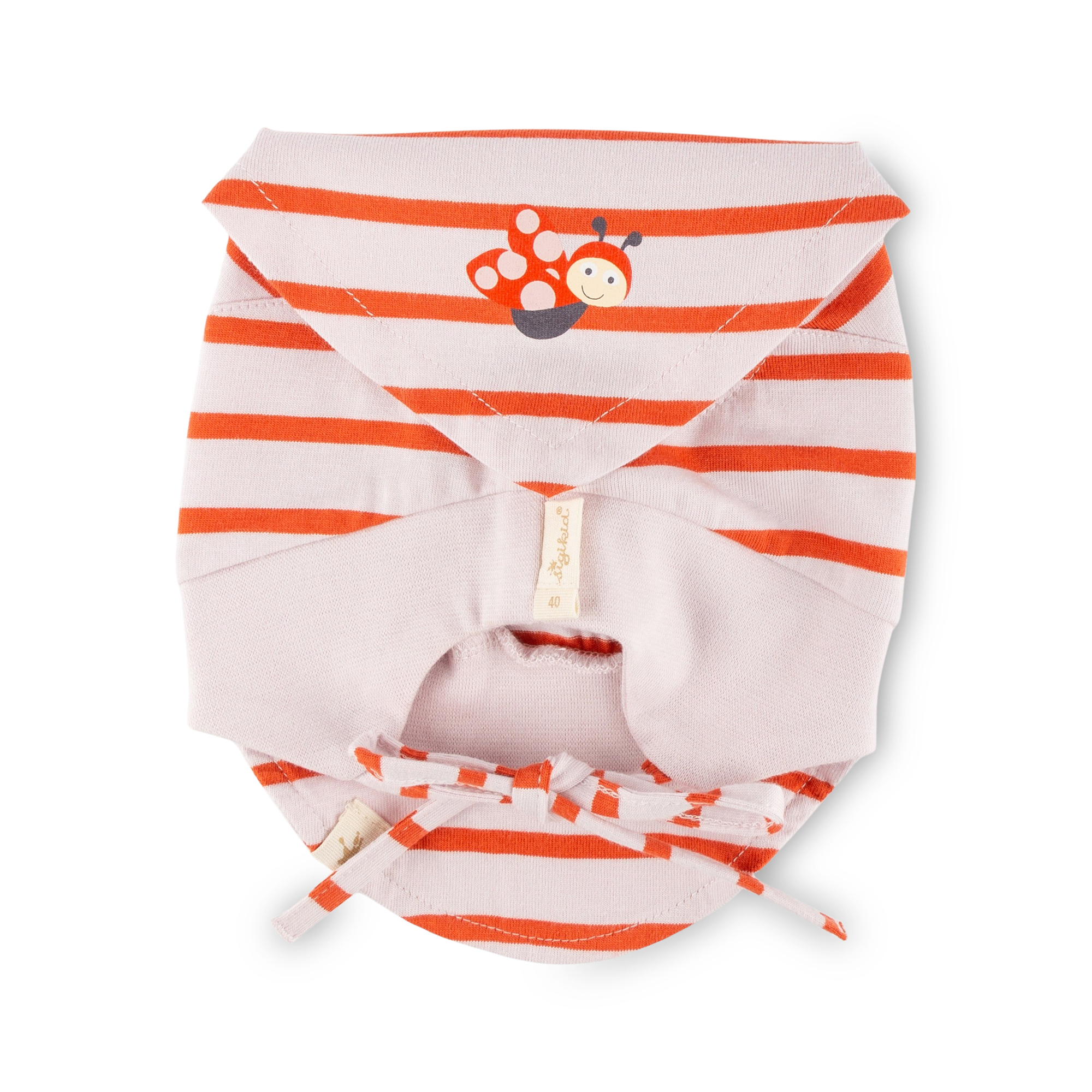 Baby head scarf Happy Ladybug, striped Baby head scarf Happy Ladybug, striped