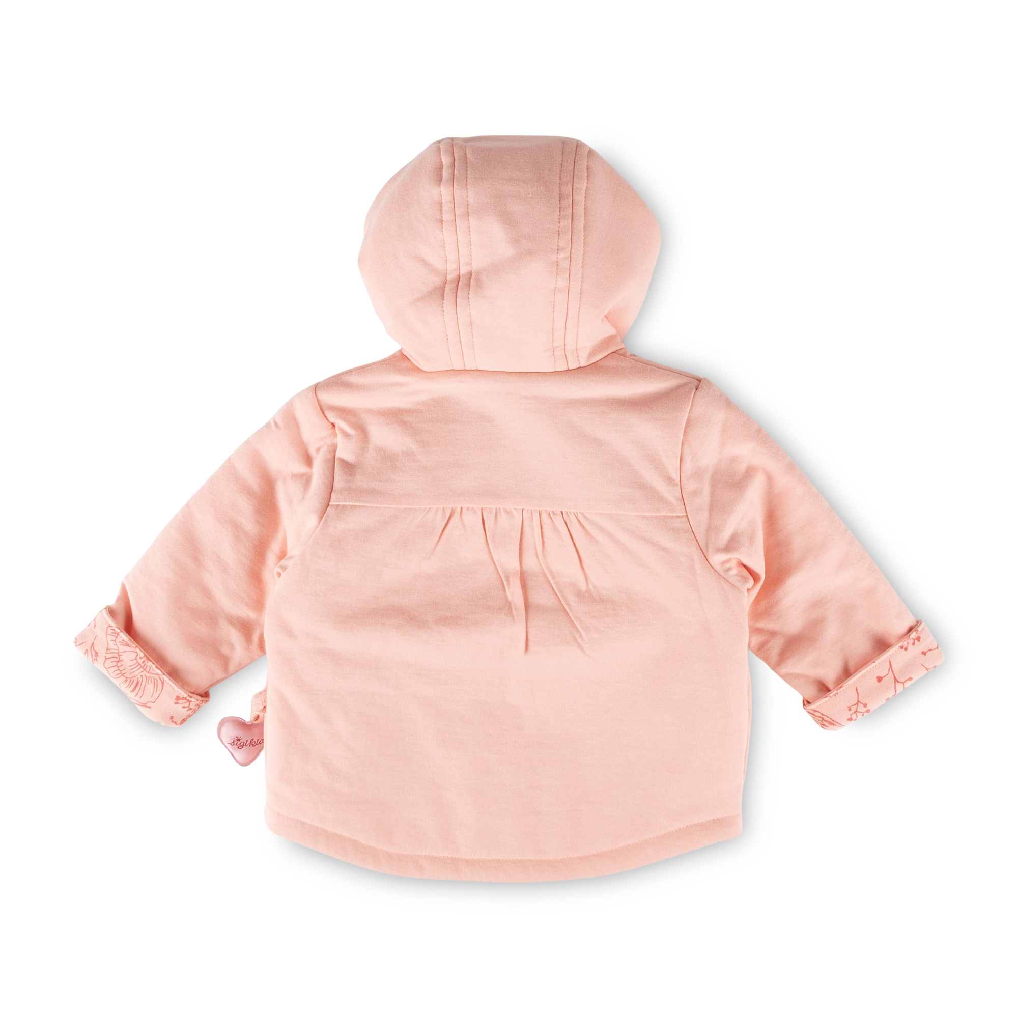 Baby Wendejacke mit Vögelchen Stickerei und Print, rosa