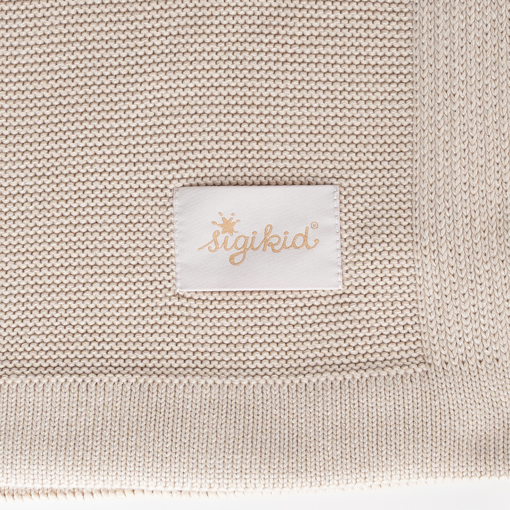 Soft knitted baby blanket, beige, Knitted Love