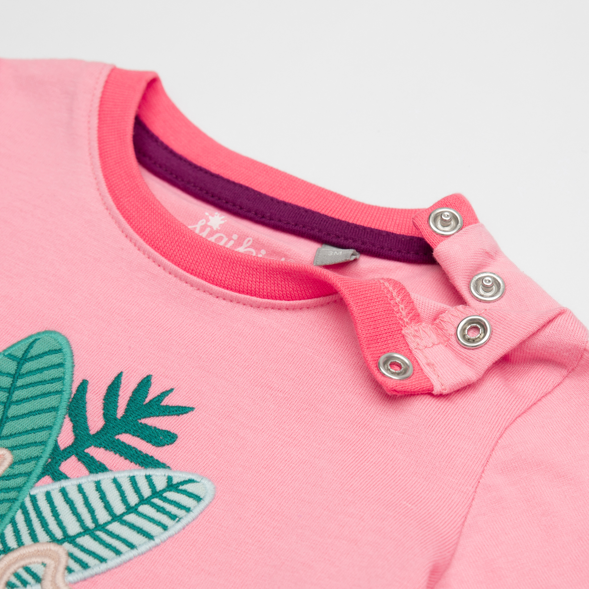 Baby girl appliqué T-shirt, apricot pink