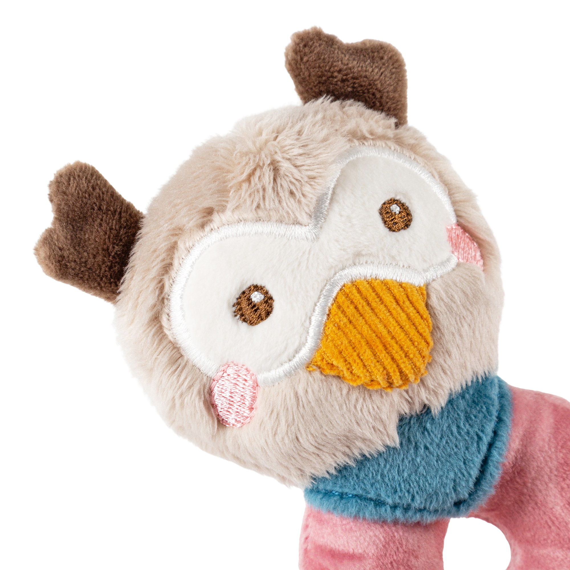 Baby rattle grasp soft toy owl, Wolly Wood