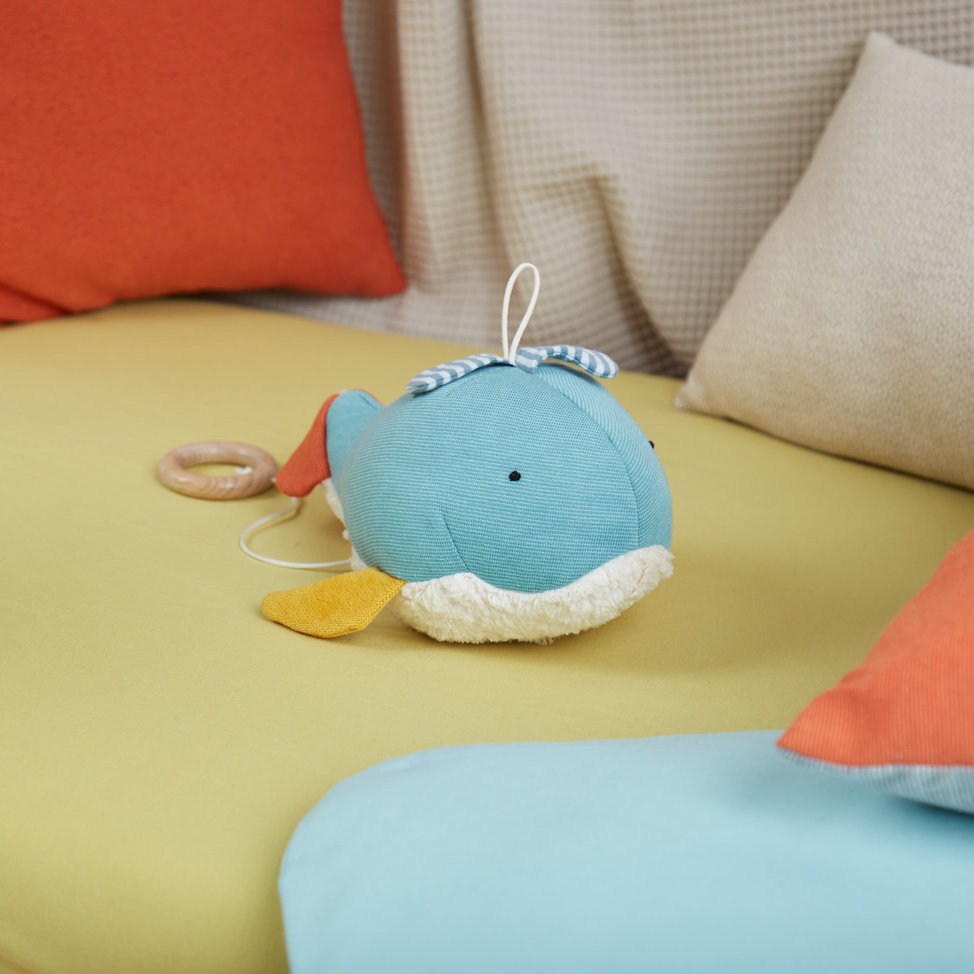 Musical soft toy whale, organic
