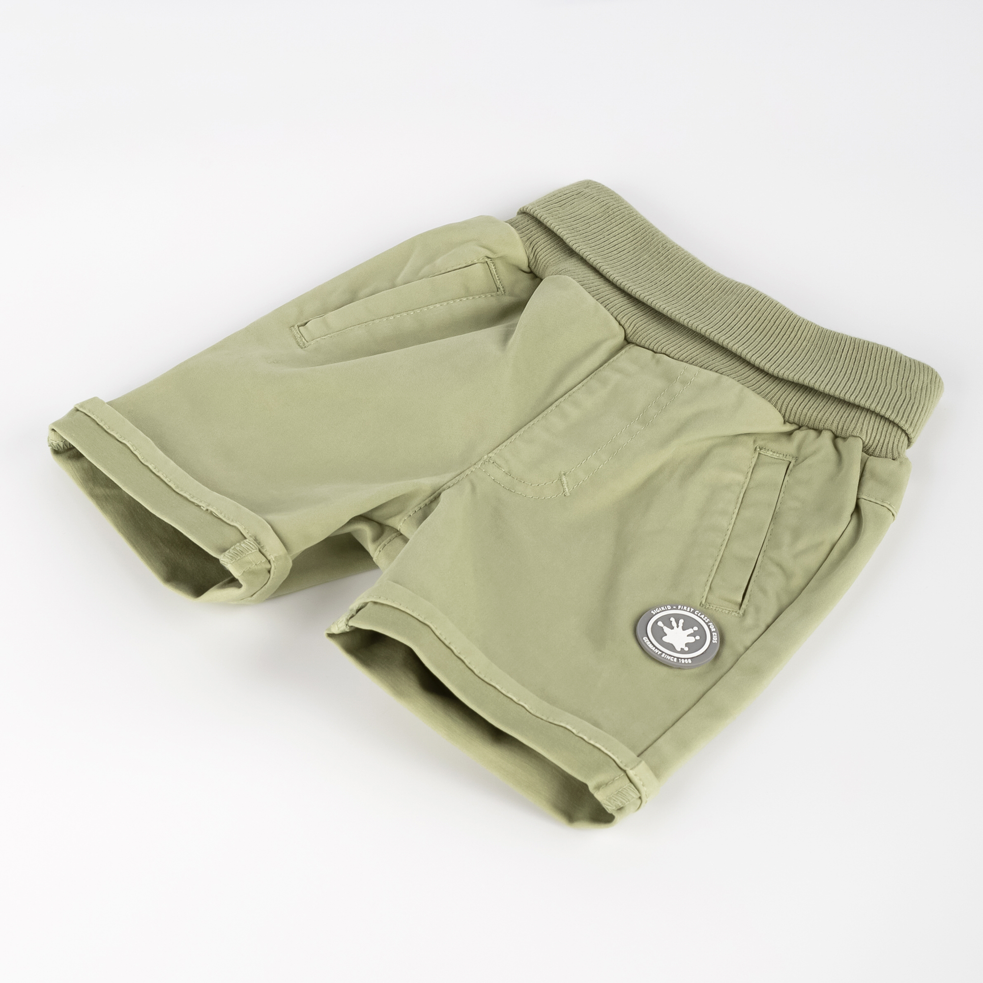 Adjustable waist baby bermuda shorts, reed green