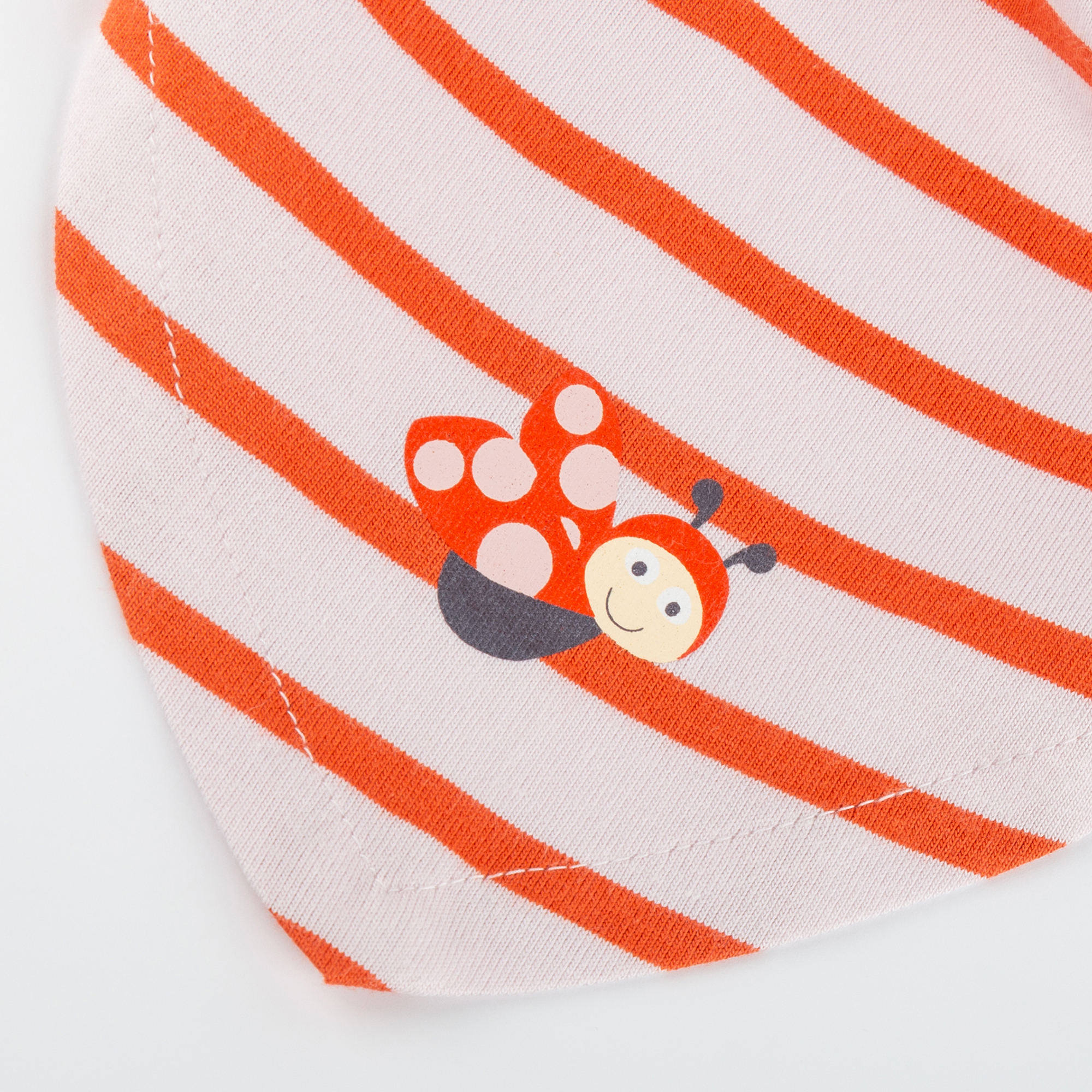 Baby head scarf Happy Ladybug, striped