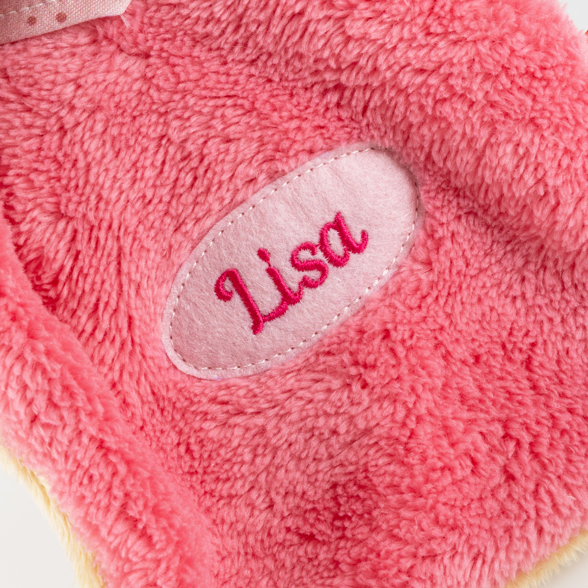Individualized baby lovey rabbit, pink