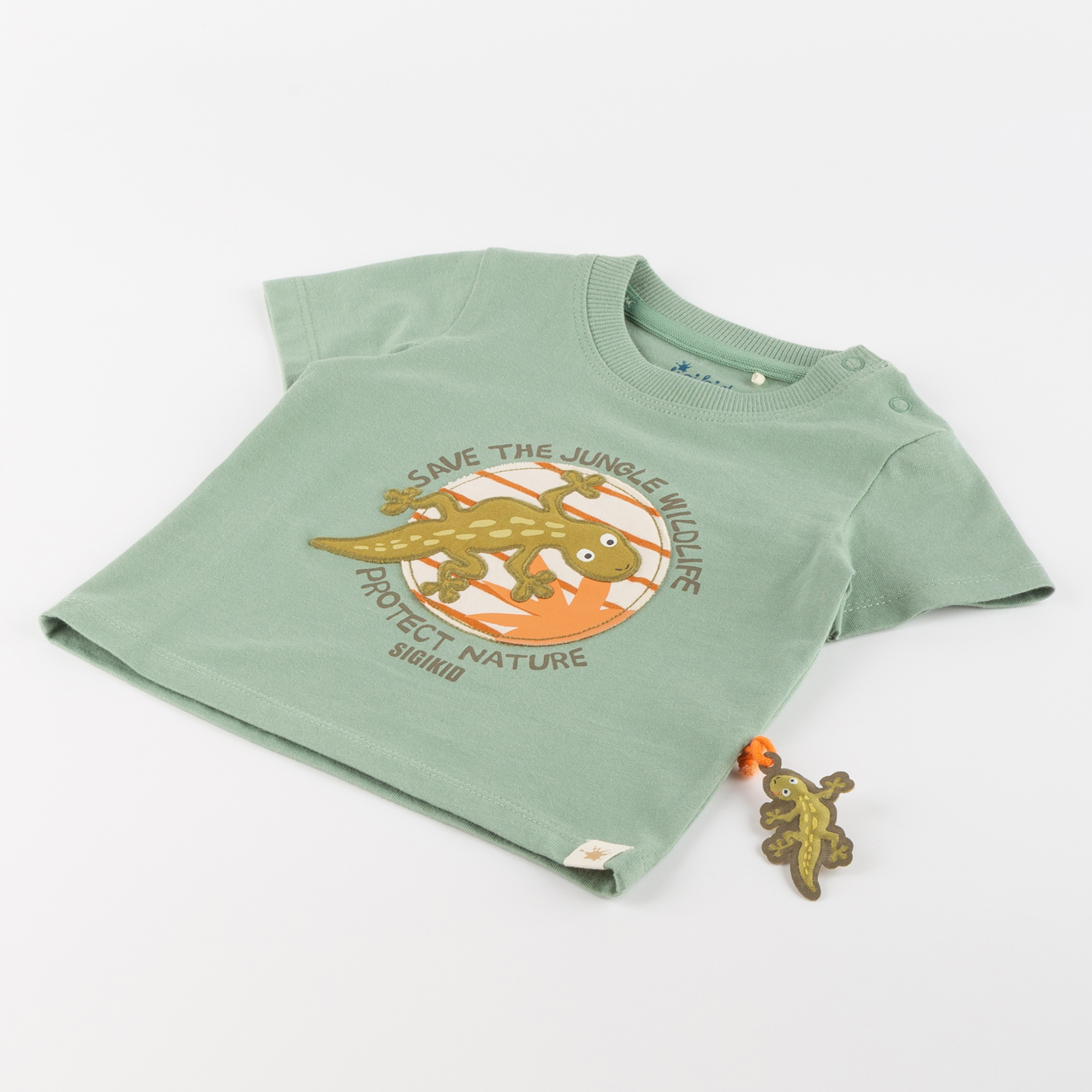 Baby T-shirt soft green, Jungle