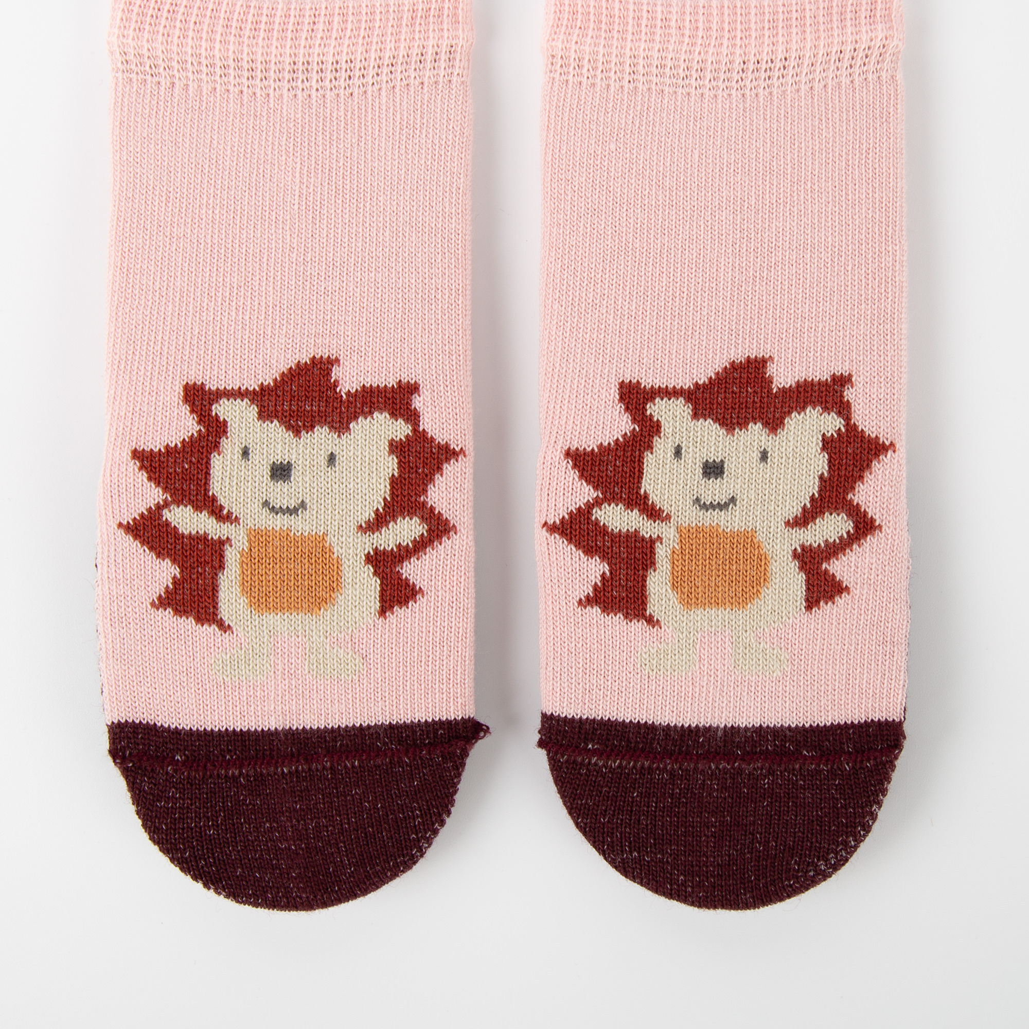 3 pair set baby socks hedgehog/squirrel