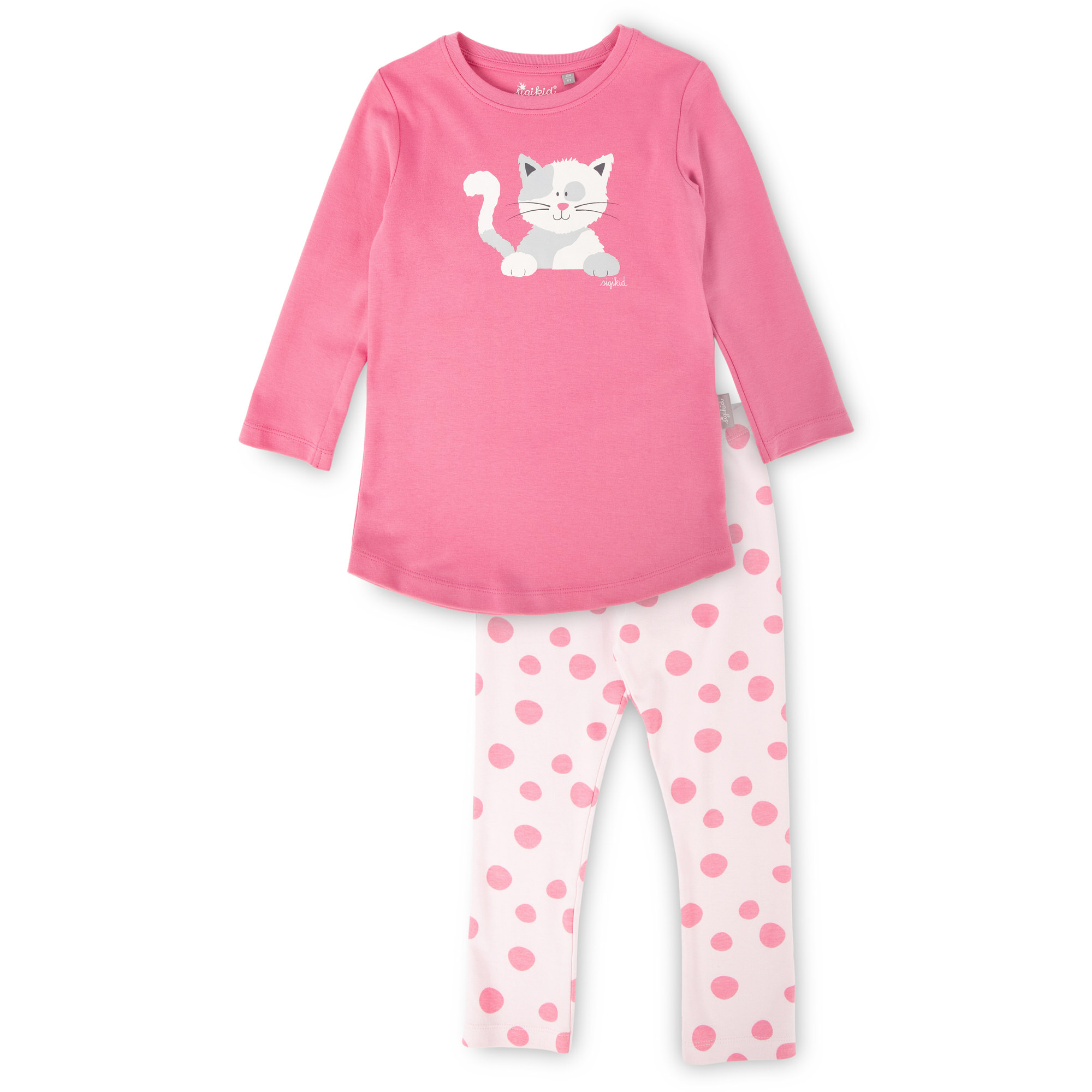 Kinder Schlafanzug Katze, pink