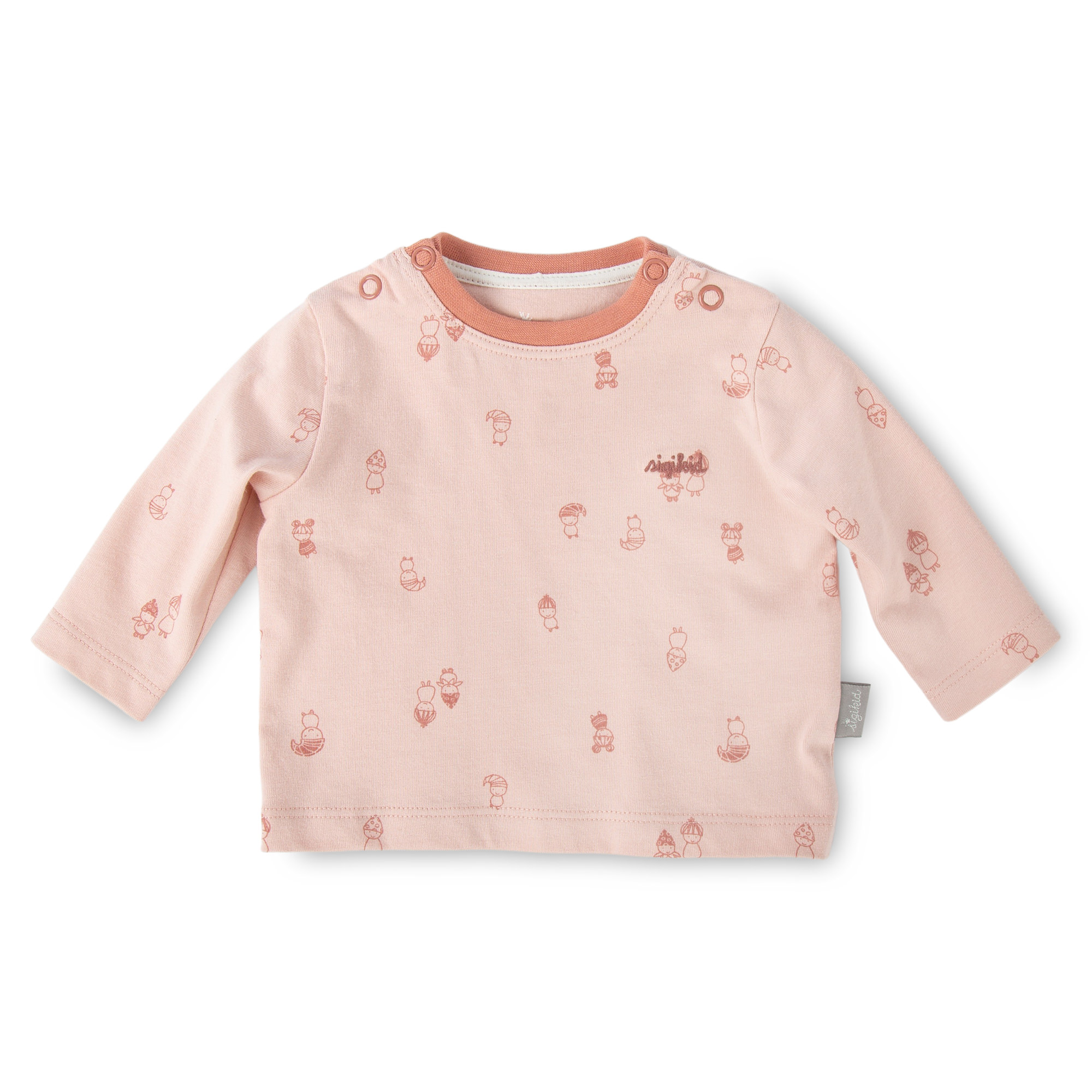 Baby Langarmshirt, rosa bedruckt