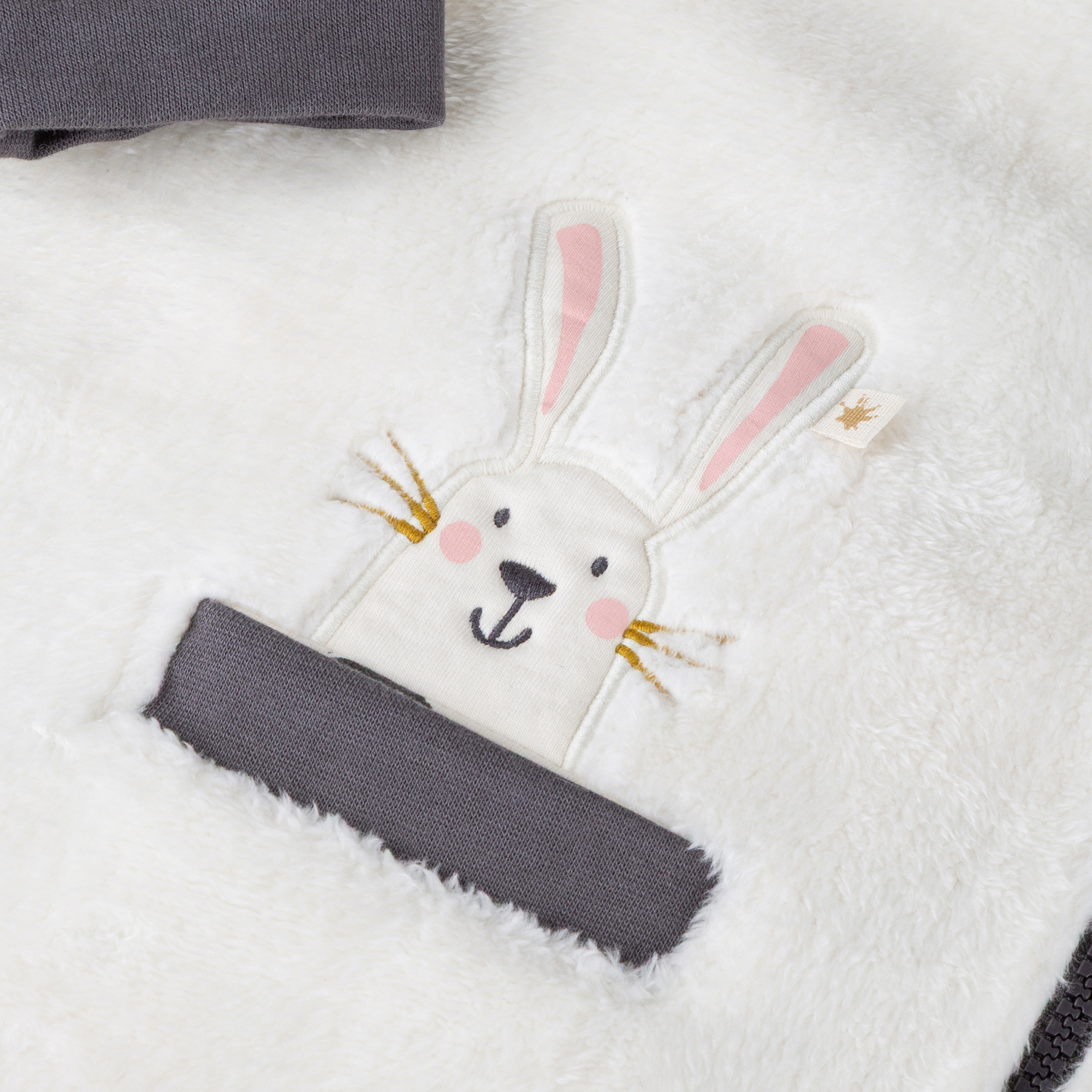 Children's sherpa fleece poncho Snow Bunny, lined, hooded