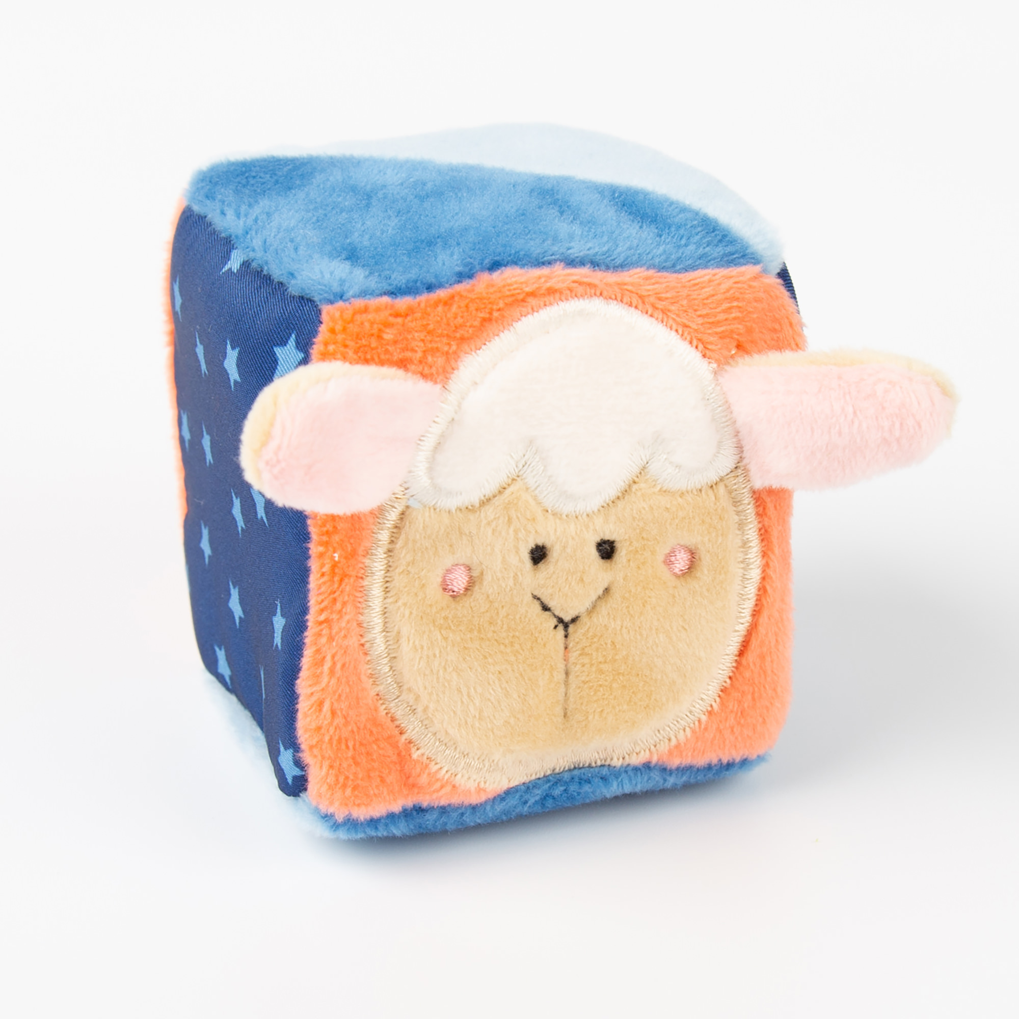 Rattle squeaker soft toy cube dice set