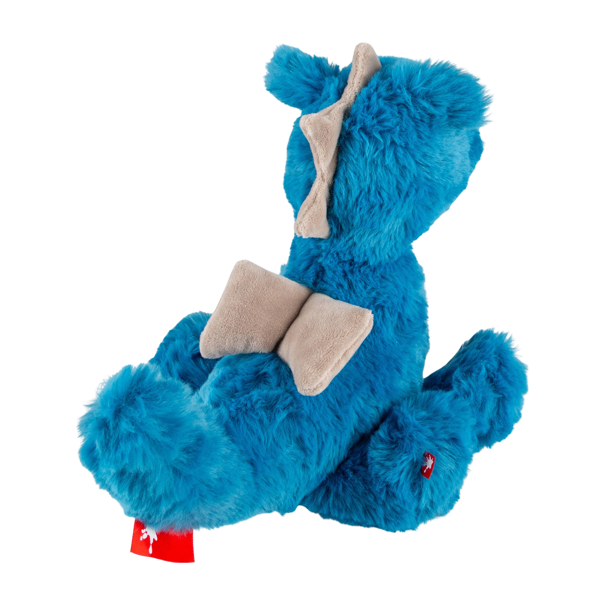 Silky soft plush toy dragon, blue
