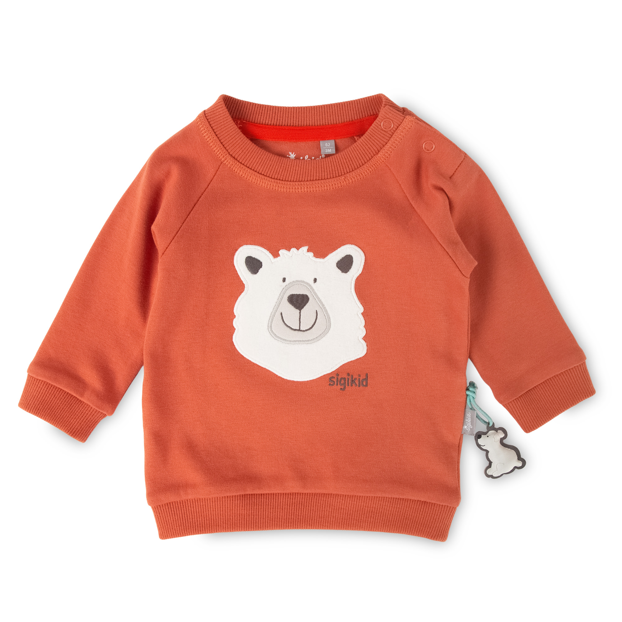 Baby Langarmshirt mit Eisbär Motiv, orange