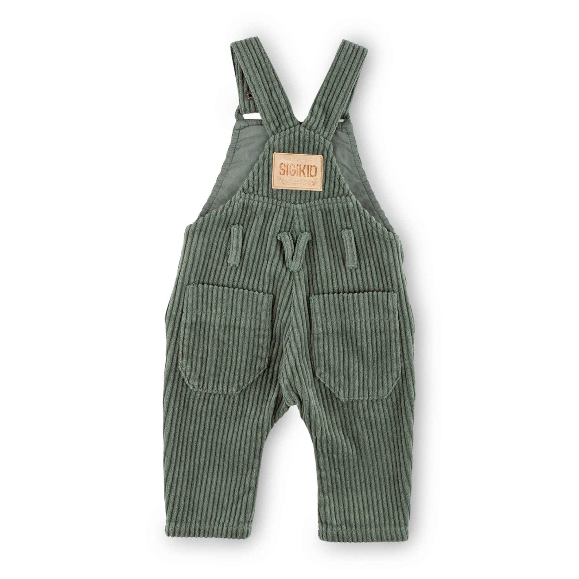 Green baby corduroy dungarees